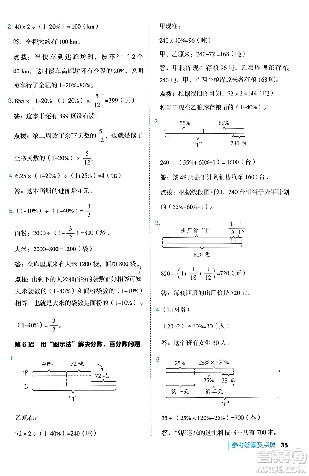 吉林教育出版社2024年秋綜合應用創(chuàng)新題典中點六年級數(shù)學上冊冀教版答案