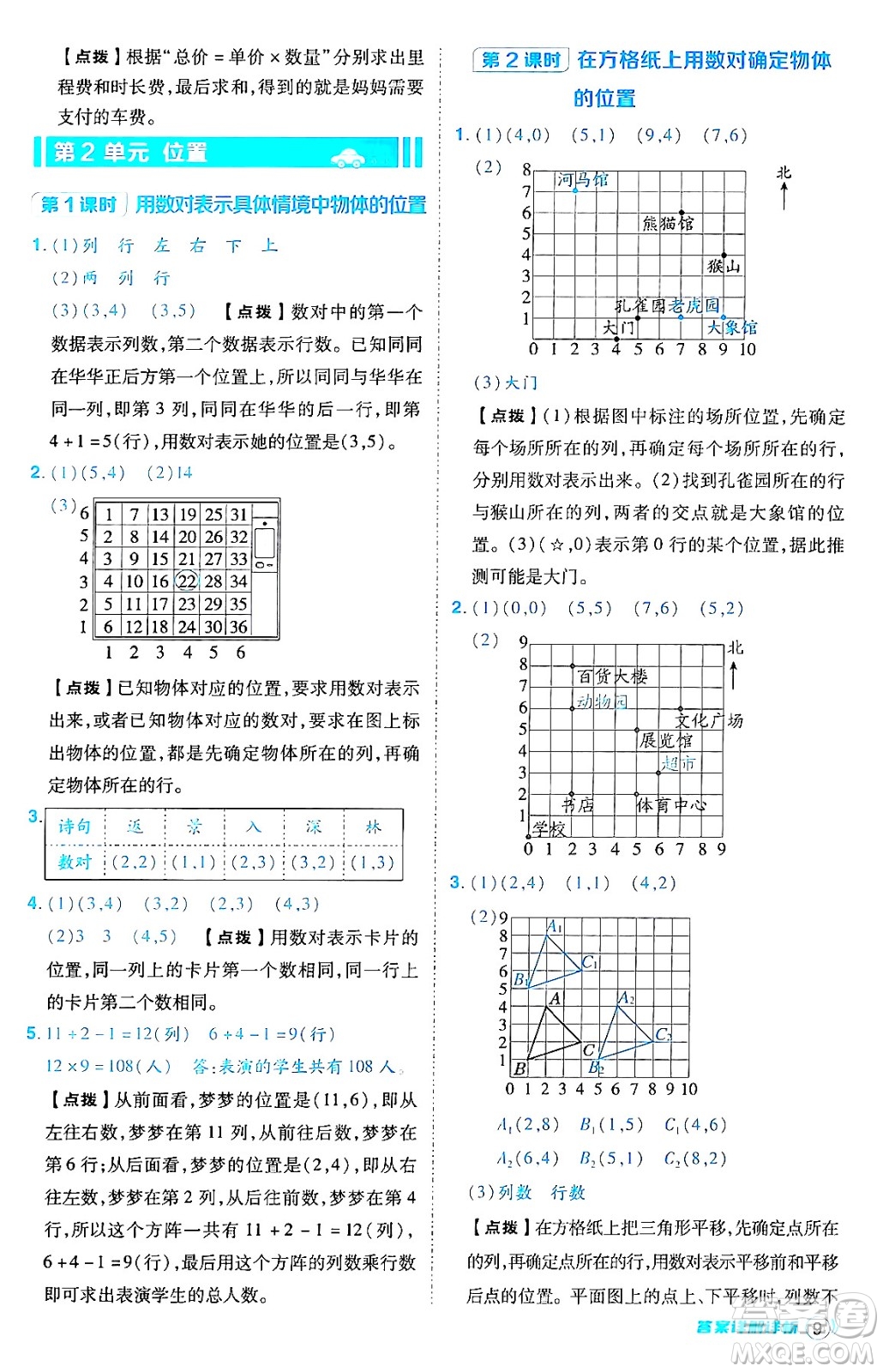 陜西師范大學(xué)出版總社有限公司2024年秋綜合應(yīng)用創(chuàng)新題典中點五年級數(shù)學(xué)上冊人教版答案