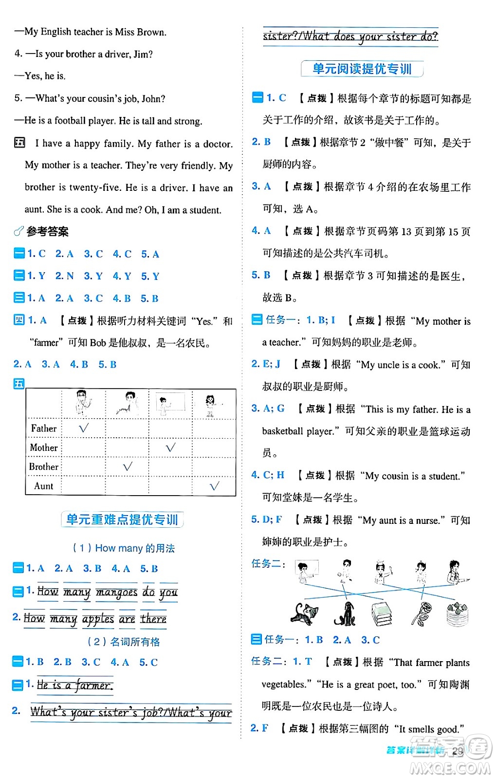 吉林教育出版社2024年秋綜合應(yīng)用創(chuàng)新題典中點(diǎn)四年級(jí)英語(yǔ)上冊(cè)人教PEP版三起點(diǎn)答案