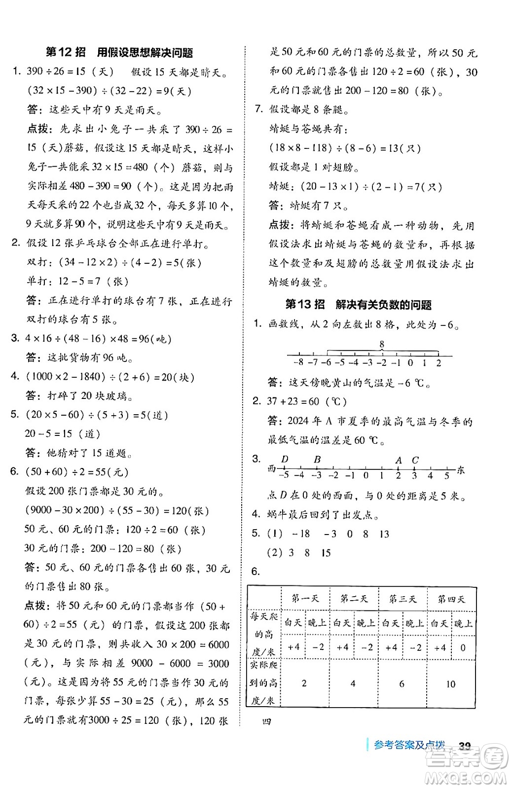 安徽教育出版社2024年秋綜合應(yīng)用創(chuàng)新題典中點四年級數(shù)學(xué)上冊北師大版答案