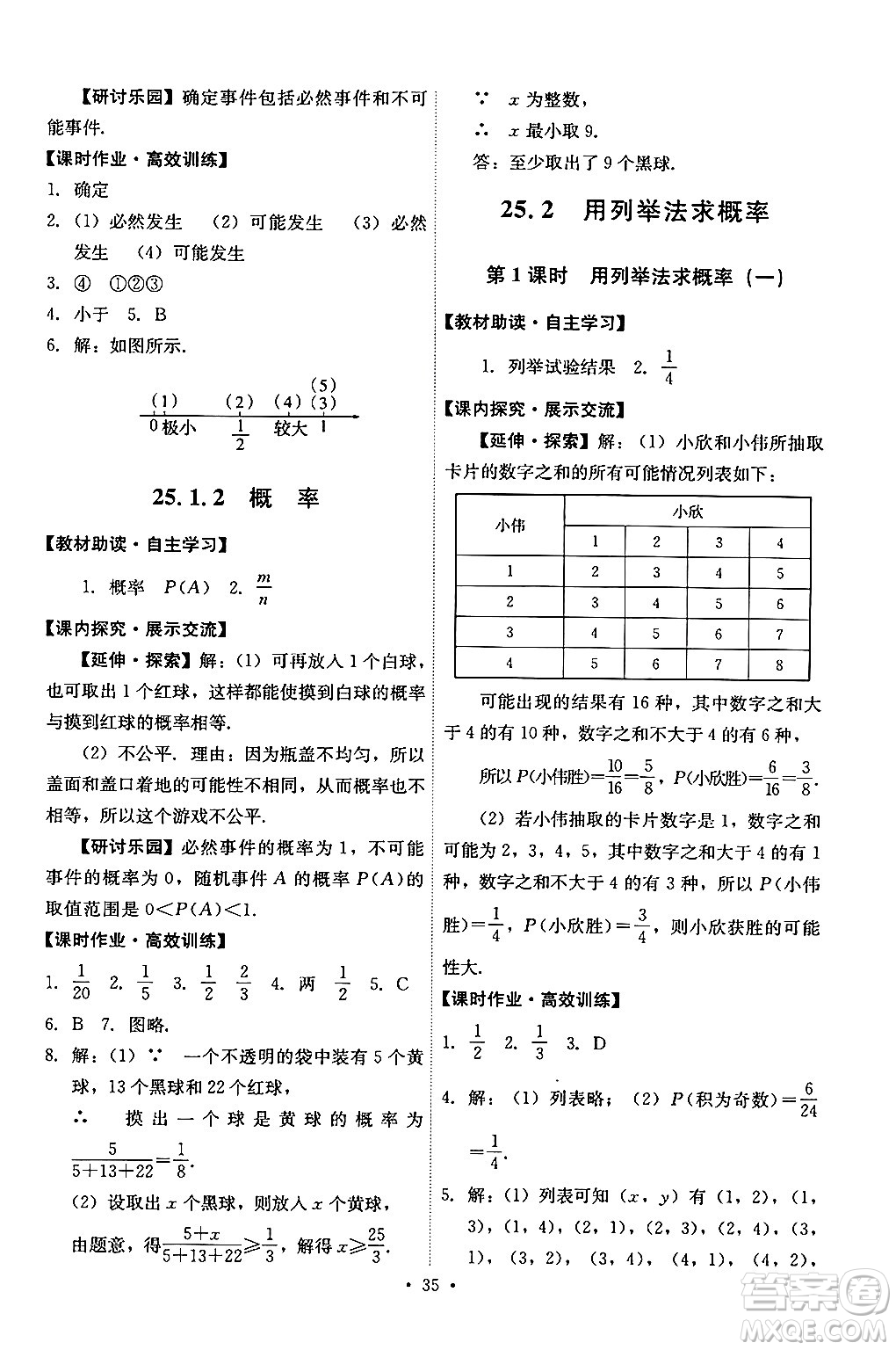 人民教育出版社2024年秋能力培養(yǎng)與測試九年級數(shù)學(xué)上冊人教版答案