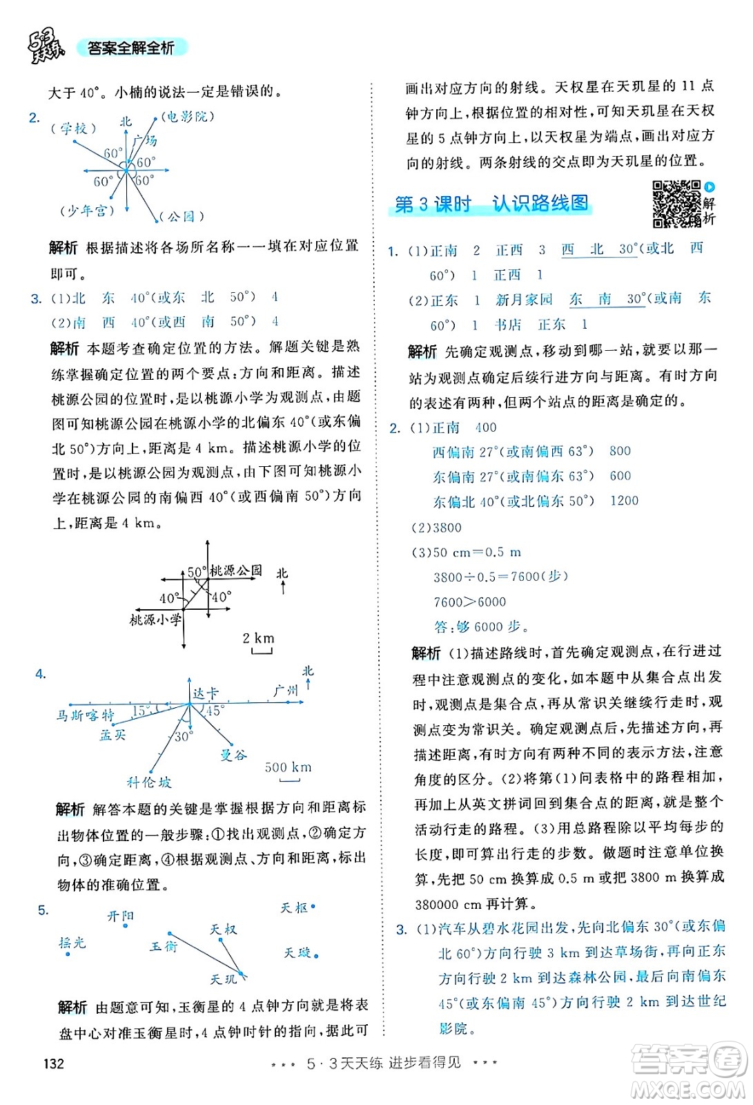 山東畫報出版社2024年秋53天天練六年級數(shù)學(xué)上冊人教版答案