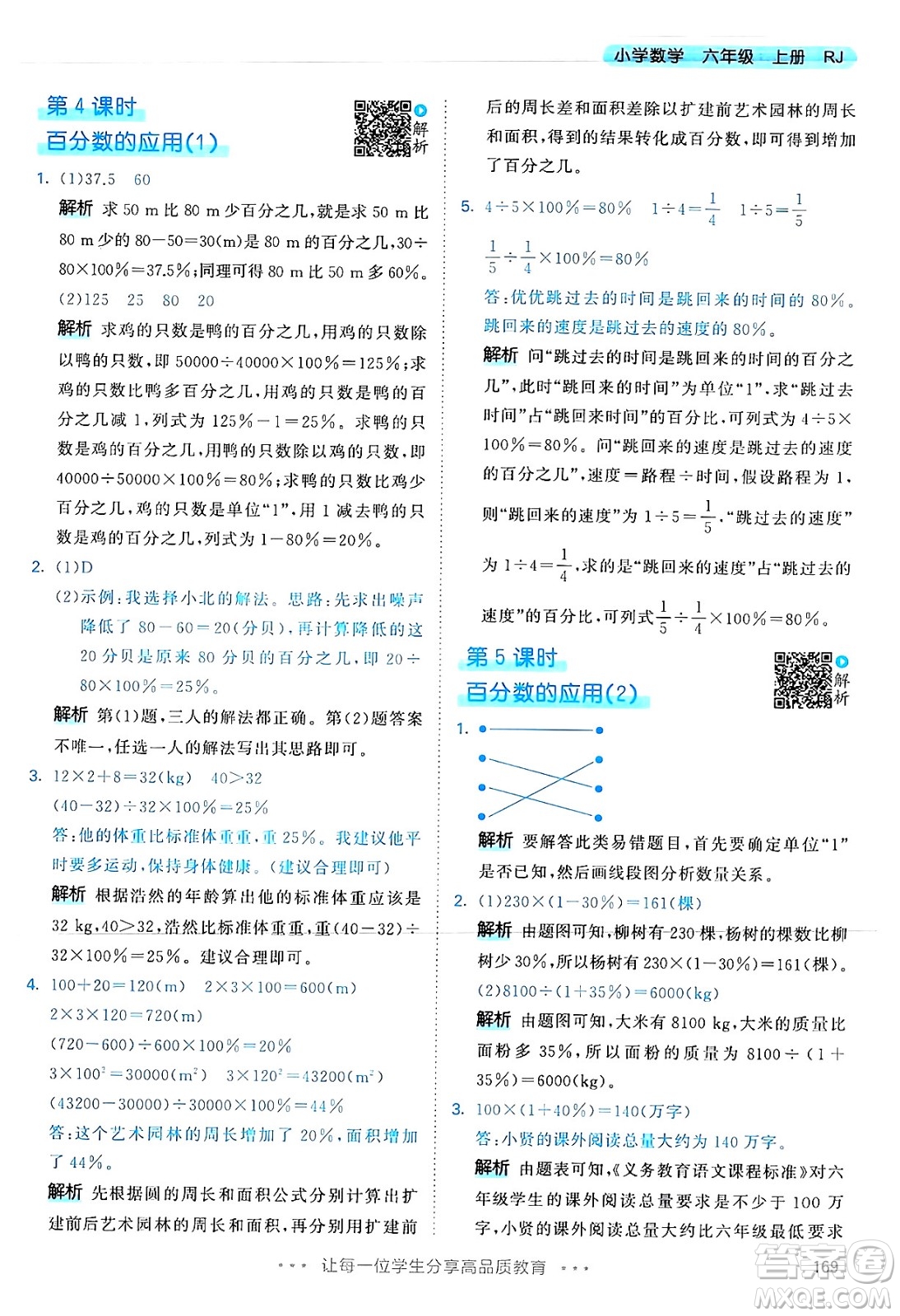 山東畫報出版社2024年秋53天天練六年級數(shù)學(xué)上冊人教版答案