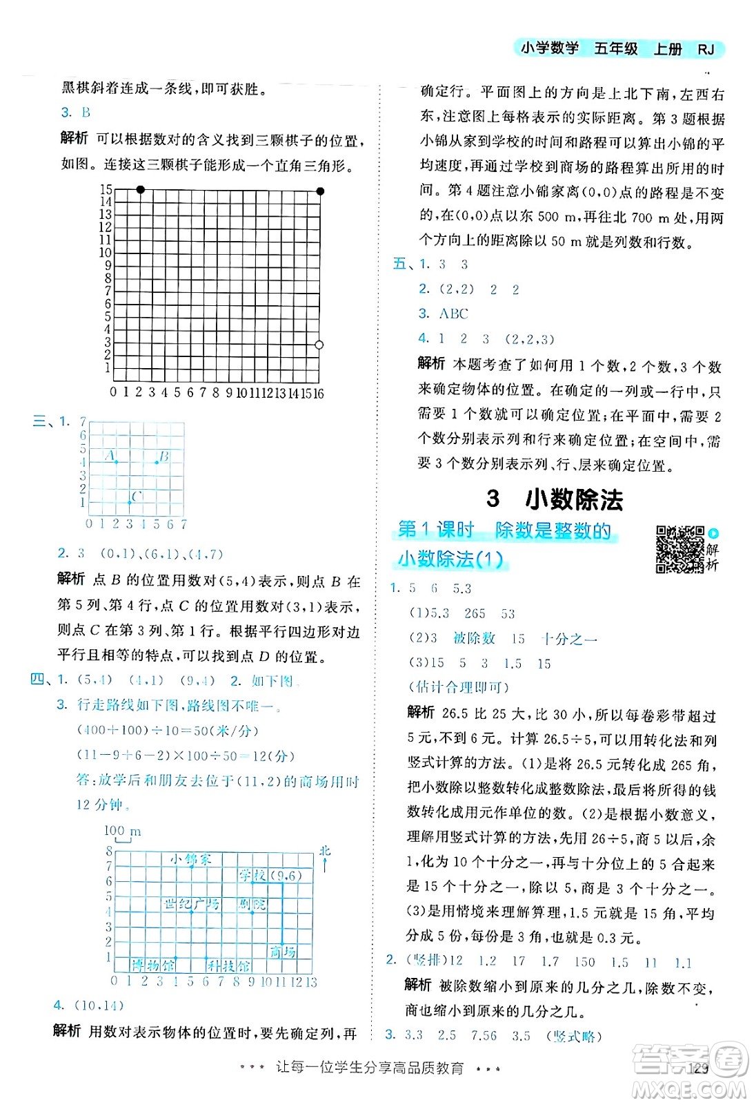 山東畫(huà)報(bào)出版社2024年秋53天天練五年級(jí)數(shù)學(xué)上冊(cè)人教版答案