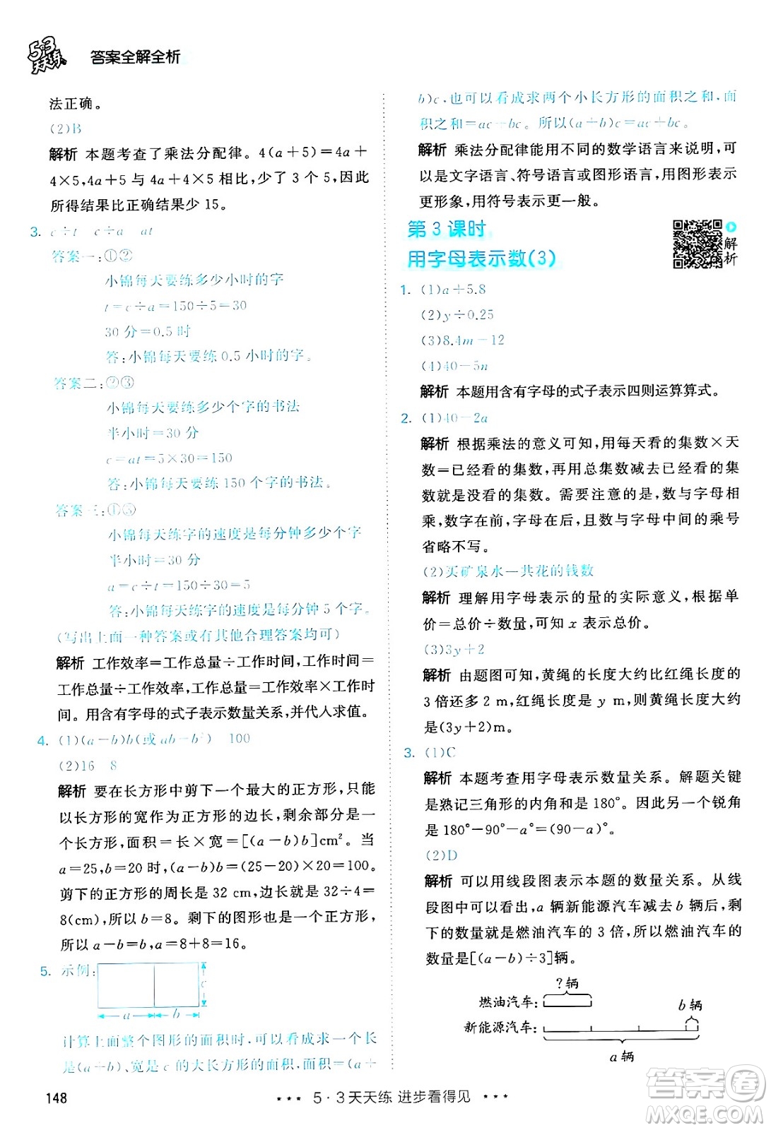 山東畫(huà)報(bào)出版社2024年秋53天天練五年級(jí)數(shù)學(xué)上冊(cè)人教版答案