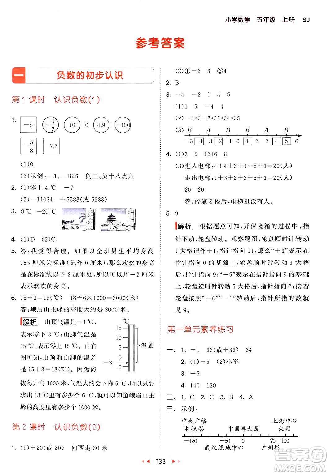 山東畫報(bào)出版社2024年秋53天天練五年級數(shù)學(xué)上冊蘇教版答案