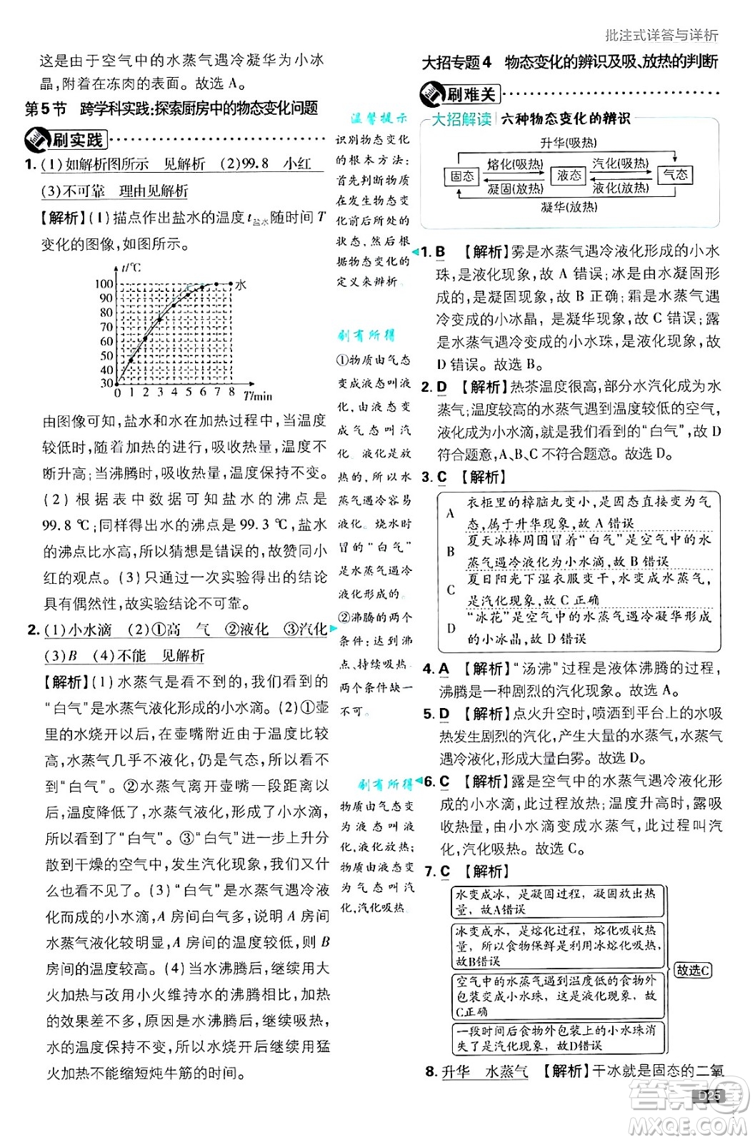 開明出版社2025屆初中必刷題拔尖提優(yōu)訓(xùn)練八年級(jí)物理上冊(cè)人教版答案