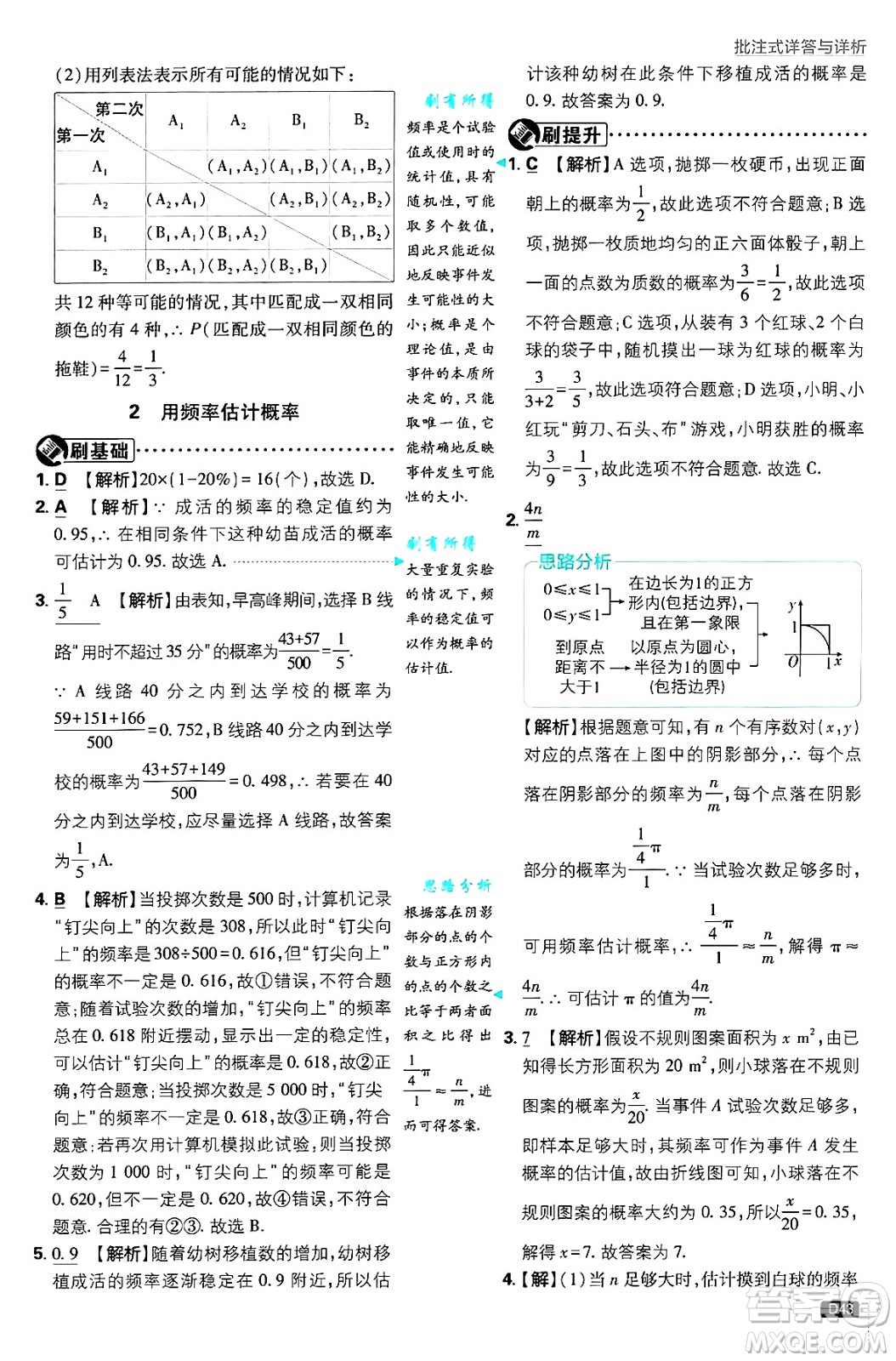 開明出版社2025屆初中必刷題拔尖提優(yōu)訓(xùn)練九年級(jí)數(shù)學(xué)上冊(cè)北師大版答案