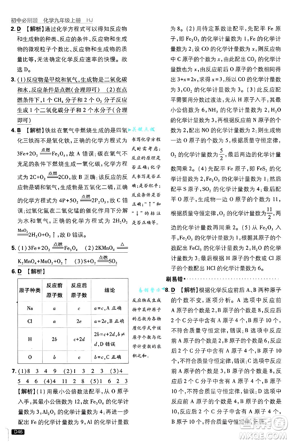 開明出版社2025屆初中必刷題拔尖提優(yōu)訓(xùn)練九年級(jí)化學(xué)上冊(cè)滬教版答案