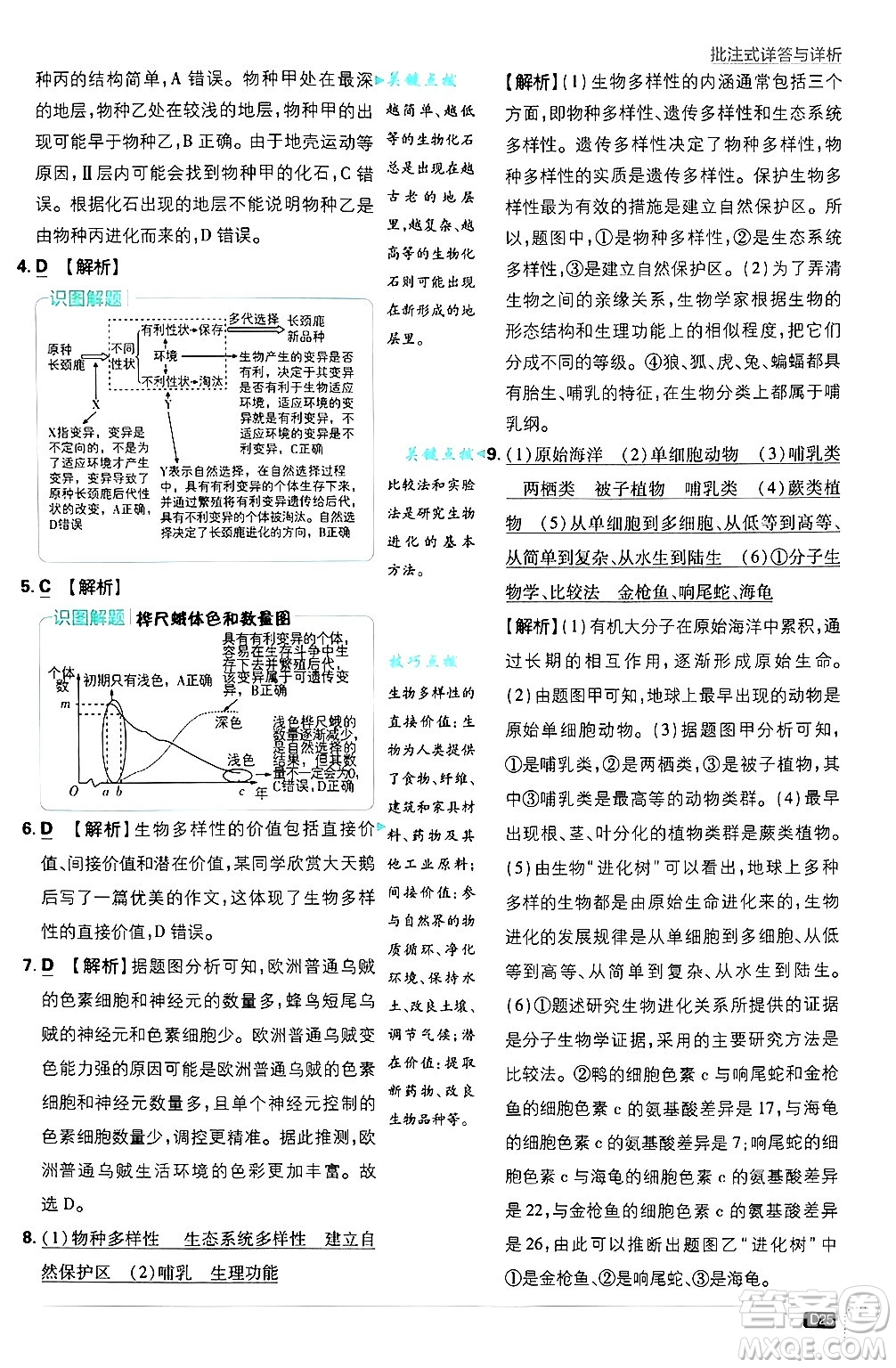 開明出版社2025屆初中必刷題拔尖提優(yōu)訓(xùn)練八年級生物上冊蘇教版答案