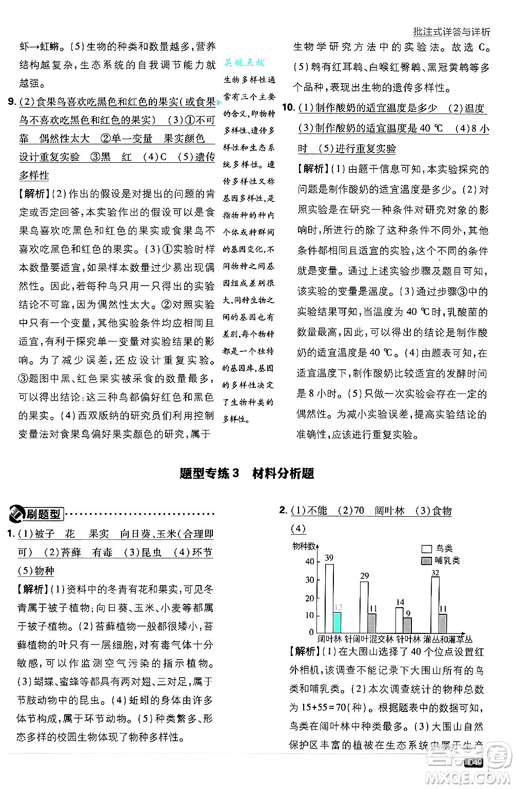 開明出版社2025屆初中必刷題拔尖提優(yōu)訓(xùn)練八年級生物上冊蘇教版答案