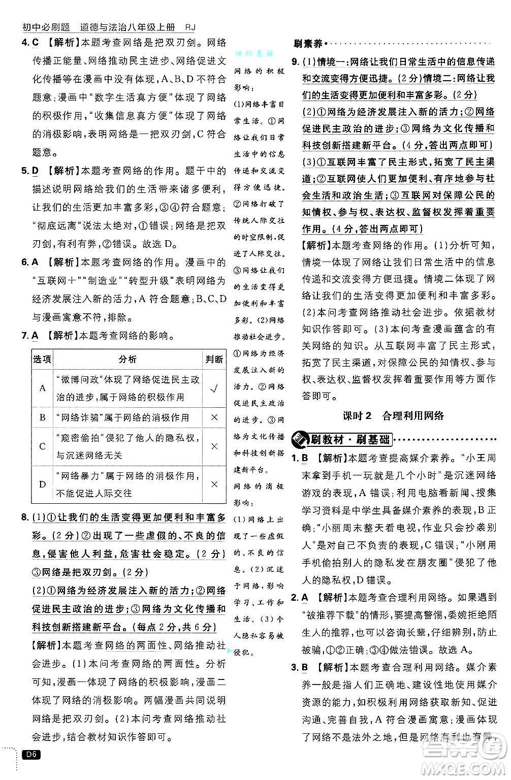 開明出版社2025屆初中必刷題拔尖提優(yōu)訓(xùn)練八年級(jí)道德與法治上冊(cè)人教版答案