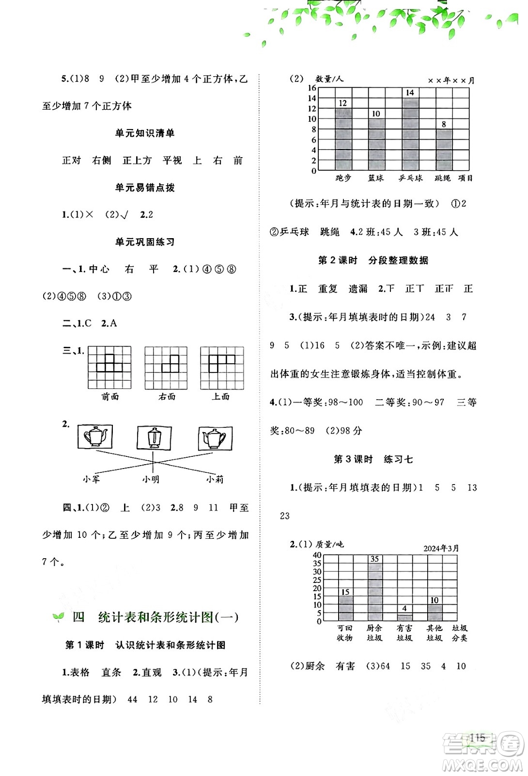 廣西教育出版社2024年秋新課程學(xué)習(xí)與測(cè)評(píng)同步學(xué)習(xí)四年級(jí)數(shù)學(xué)上冊(cè)蘇教版答案