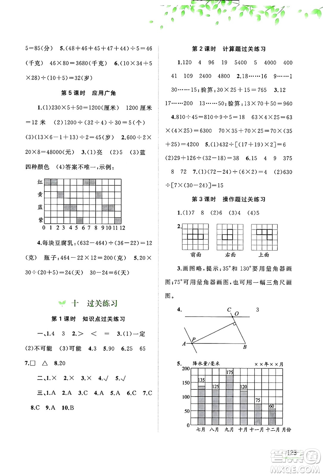 廣西教育出版社2024年秋新課程學(xué)習(xí)與測(cè)評(píng)同步學(xué)習(xí)四年級(jí)數(shù)學(xué)上冊(cè)蘇教版答案