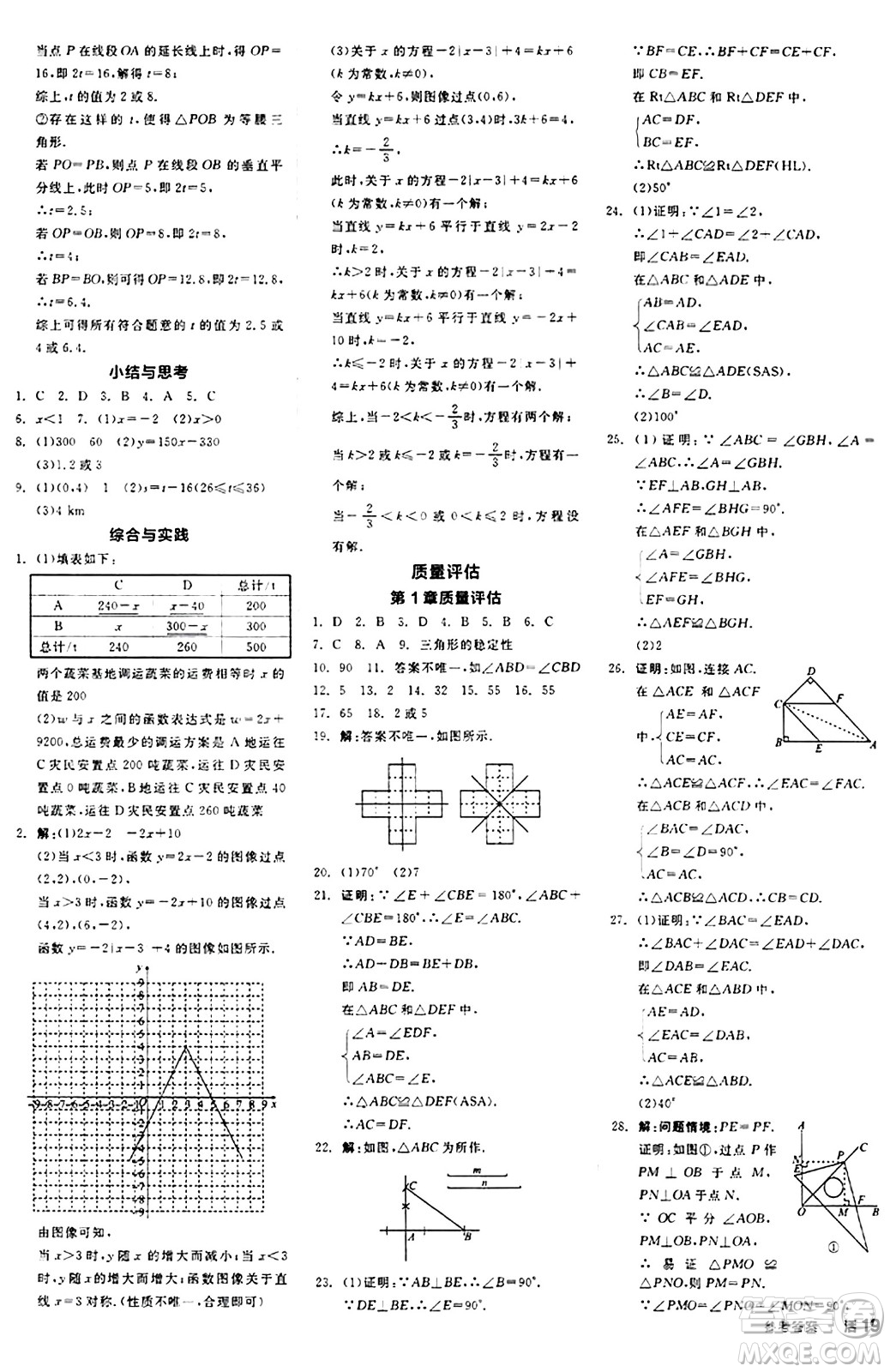 陽光出版社2024秋全品作業(yè)本八年級數(shù)學(xué)上冊蘇科版江蘇專版答案