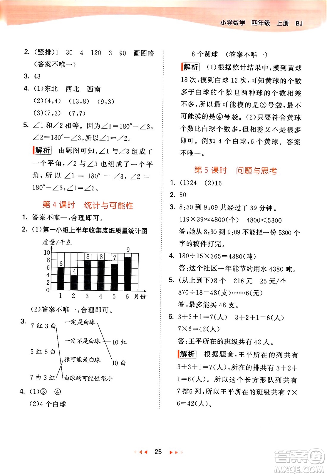 首都師范大學(xué)出版社2024年秋53天天練四年級(jí)數(shù)學(xué)上冊(cè)北京版答案