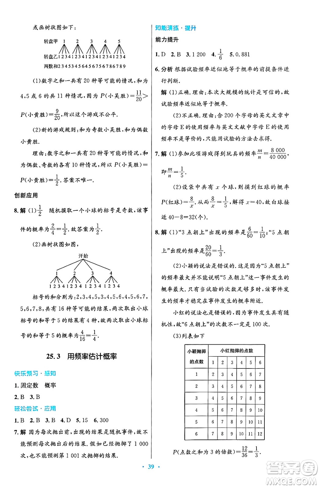 人民教育出版社2024年秋初中同步測控優(yōu)化設(shè)計九年級數(shù)學(xué)上冊人教版答案