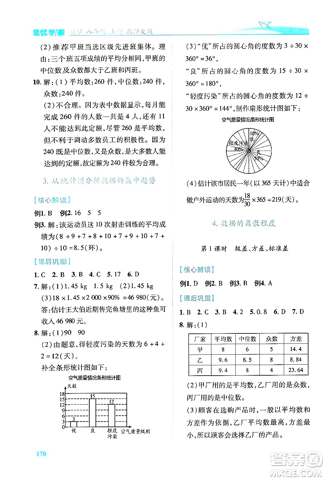 陜西師范大學(xué)出版總社有限公司2024年秋績優(yōu)學(xué)案八年級(jí)數(shù)學(xué)上冊人教版北師大版答案