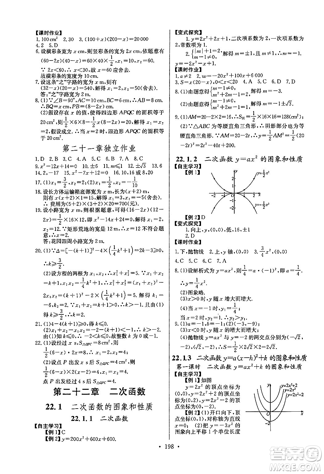 長(zhǎng)江少年兒童出版社2025年秋長(zhǎng)江全能學(xué)案同步練習(xí)冊(cè)九年級(jí)數(shù)學(xué)全一冊(cè)人教版答案