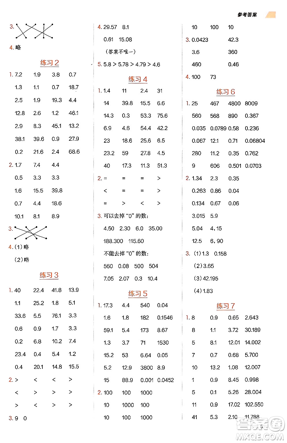 安徽教育出版社2024年秋榮德基星級口算天天練四年級數(shù)學(xué)上冊青島版五四制答案