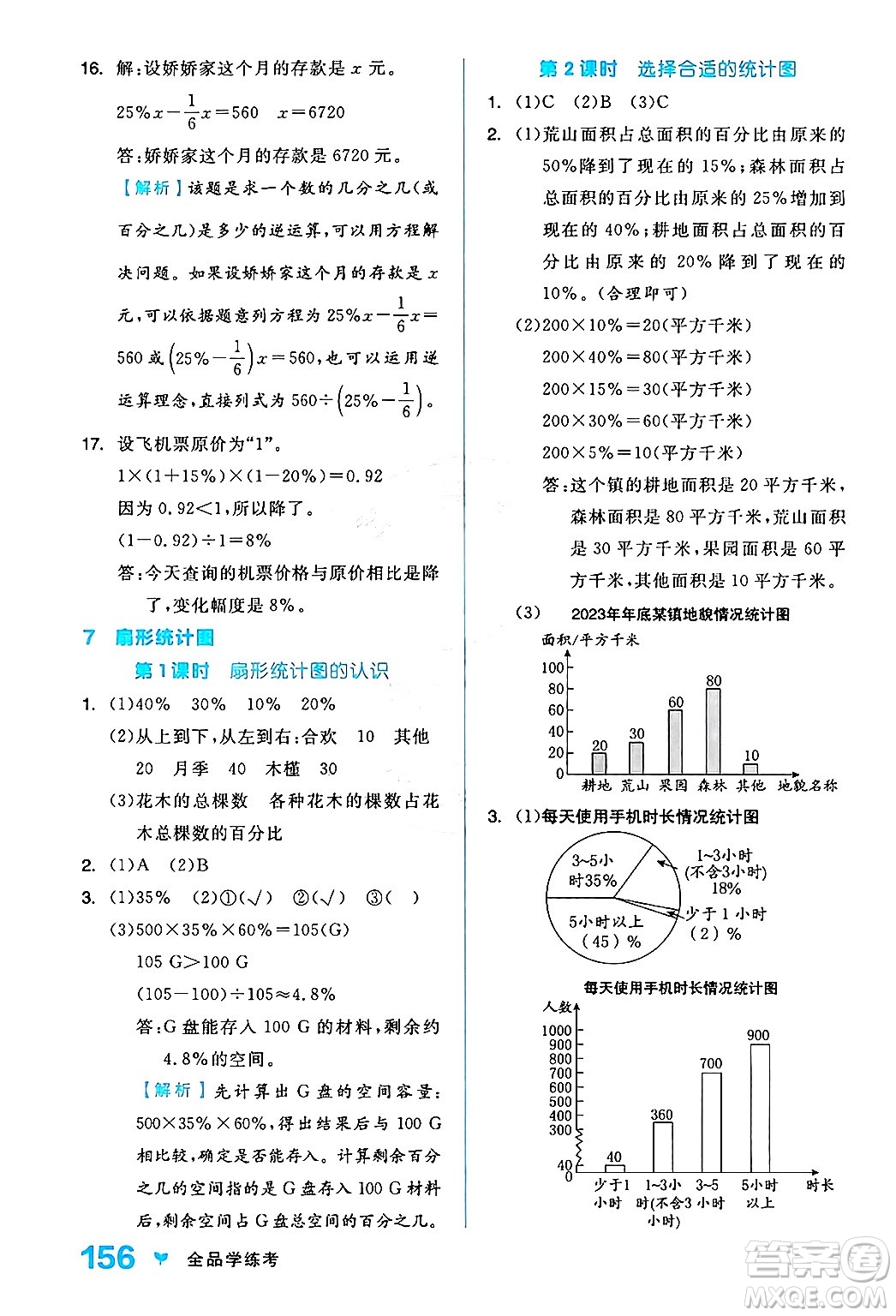 開明出版社2024年秋全品學(xué)練考六年級數(shù)學(xué)上冊人教版答案