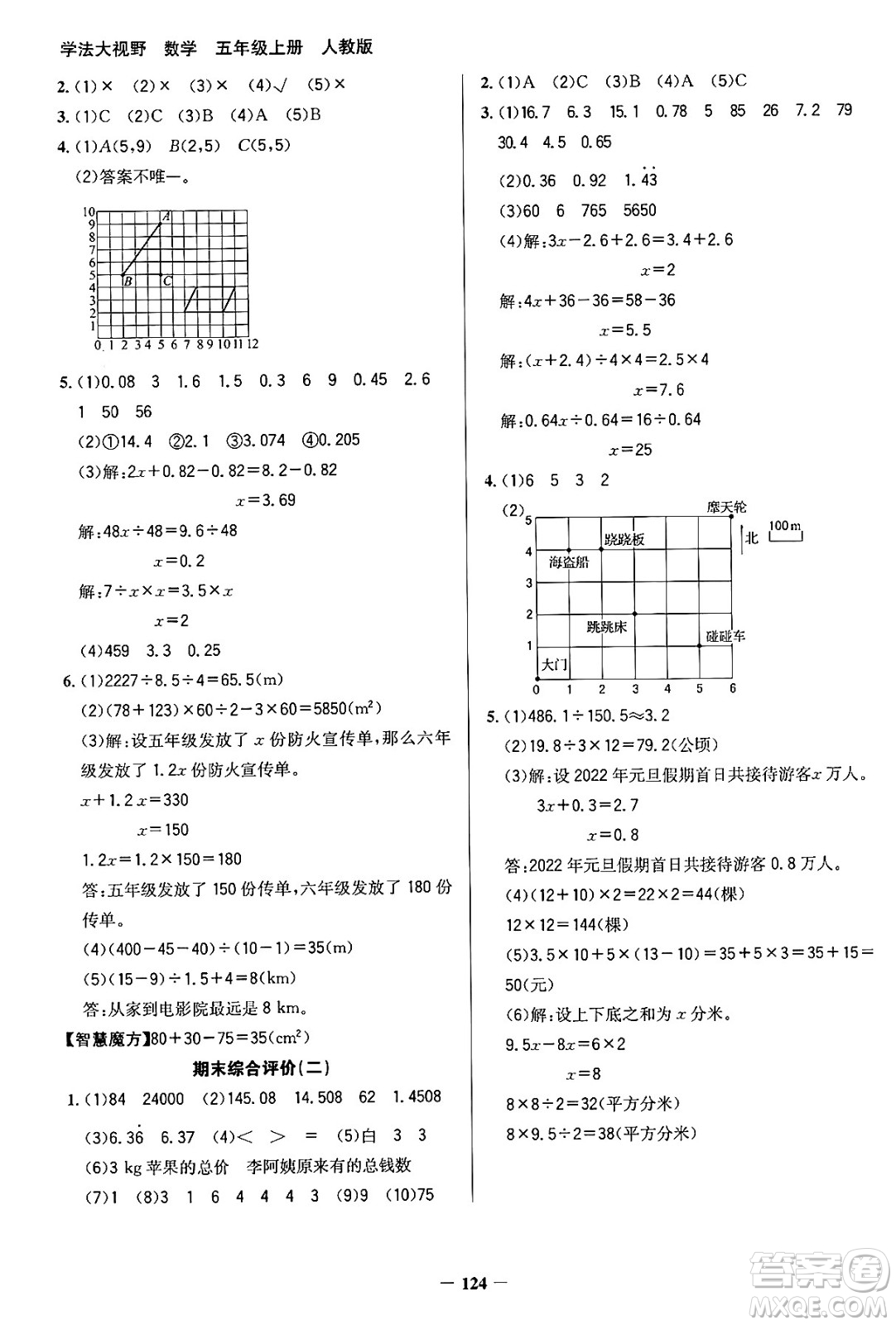 湖南教育出版社2024年秋學(xué)法大視野五年級(jí)數(shù)學(xué)上冊(cè)人教版答案