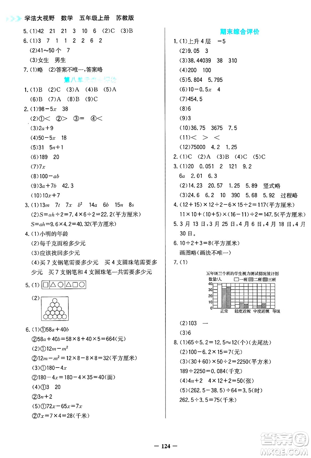 湖南教育出版社2024年秋學(xué)法大視野五年級(jí)數(shù)學(xué)上冊(cè)蘇教版答案