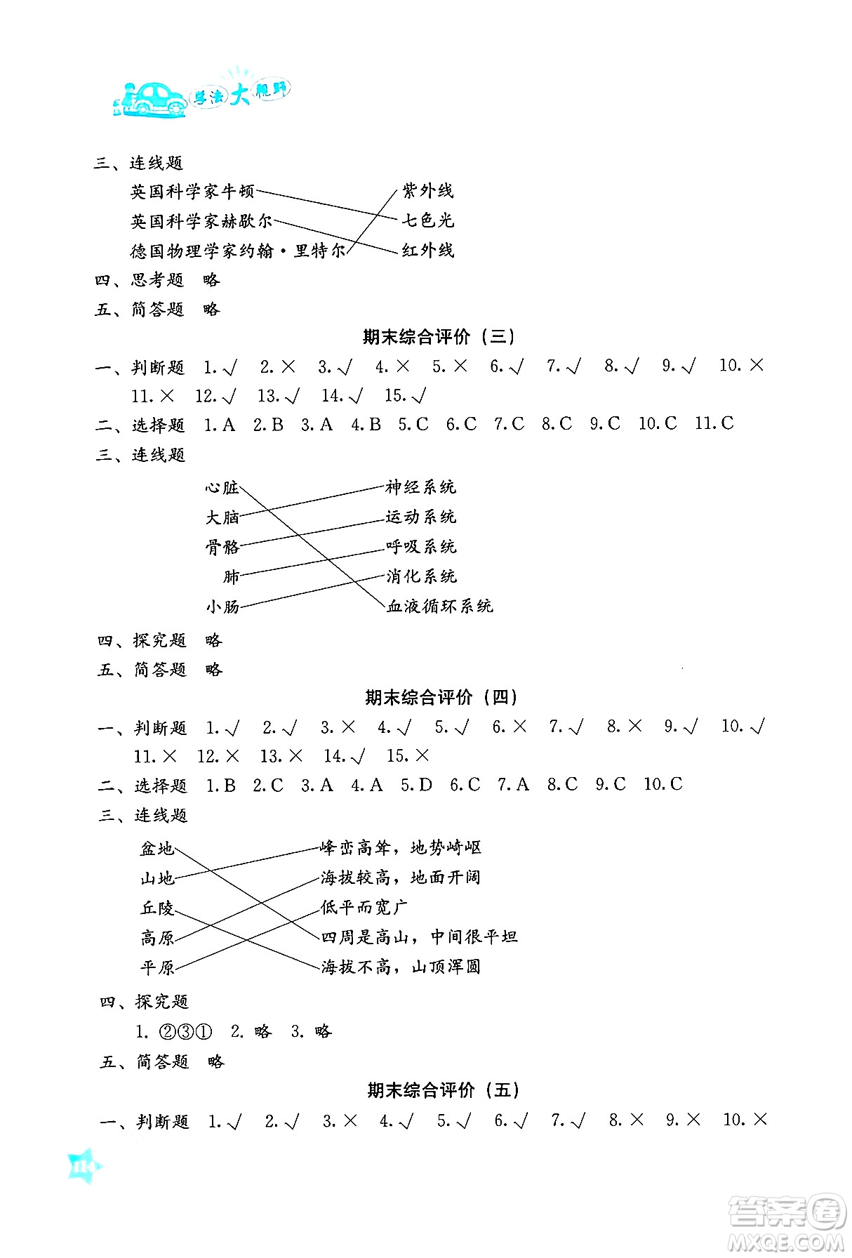 湖南教育出版社2024年秋學(xué)法大視野五年級(jí)科學(xué)上冊(cè)教科版答案