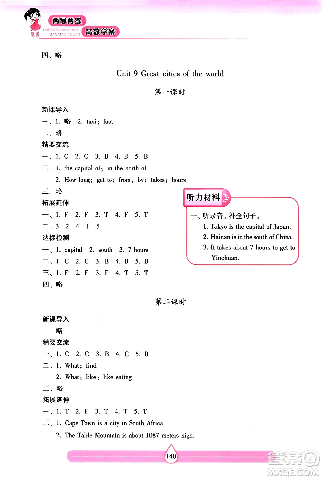 希望出版社2024年秋新課標(biāo)兩導(dǎo)兩練高效學(xué)案六年級(jí)英語上冊(cè)滬教版答案