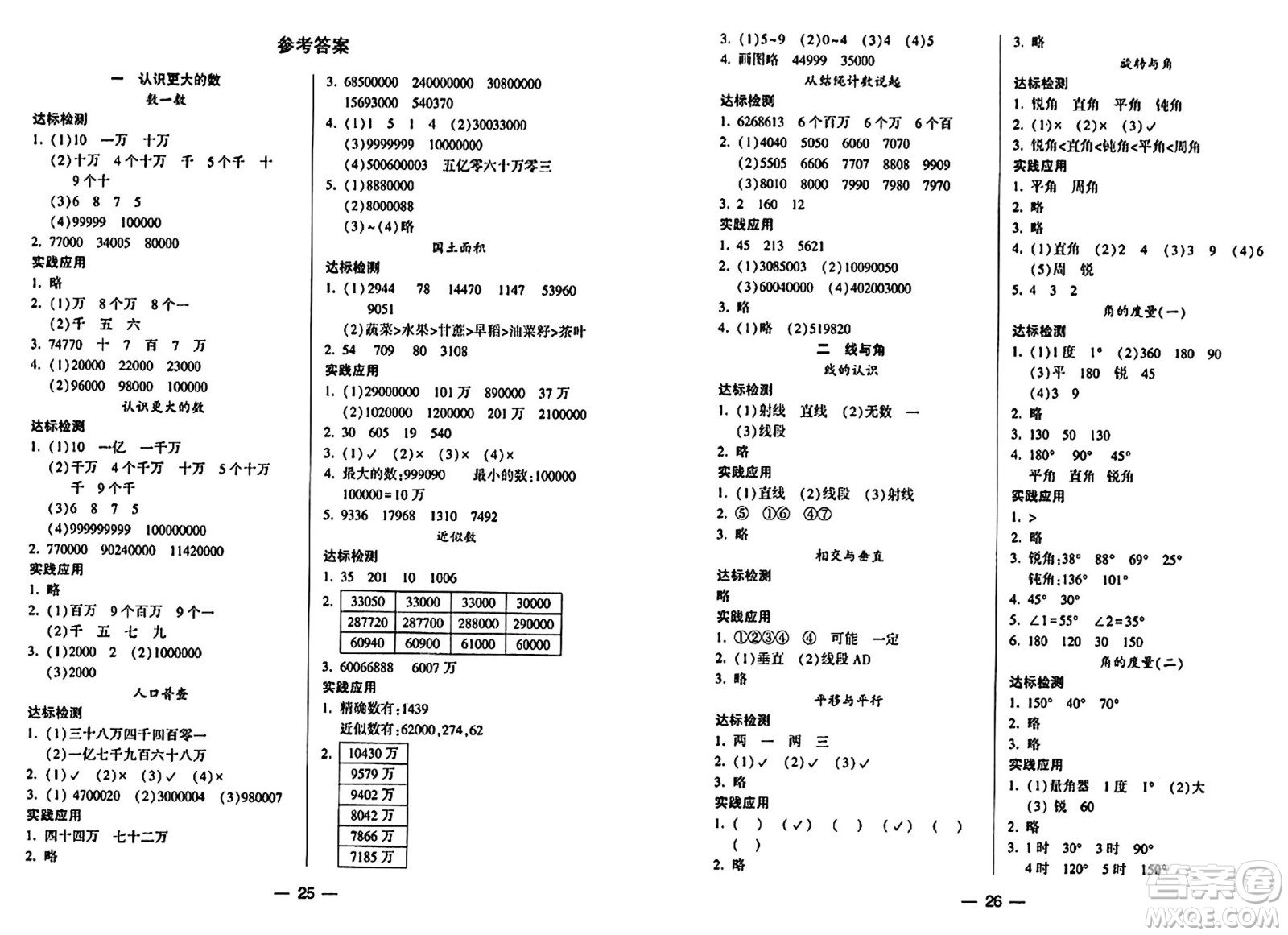 希望出版社2024年秋新課標(biāo)兩導(dǎo)兩練高效學(xué)案四年級(jí)數(shù)學(xué)上冊(cè)北師大版答案