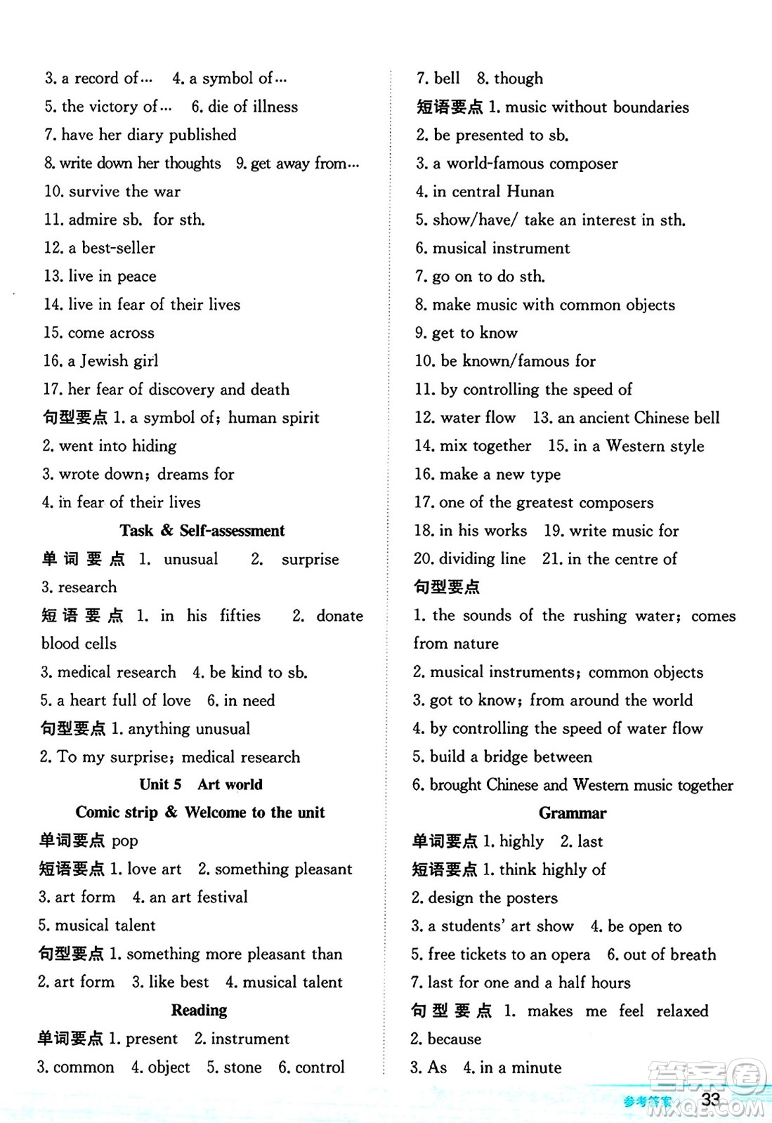 安徽教育出版社2024年秋新編基礎訓練九年級英語上冊譯林版答案