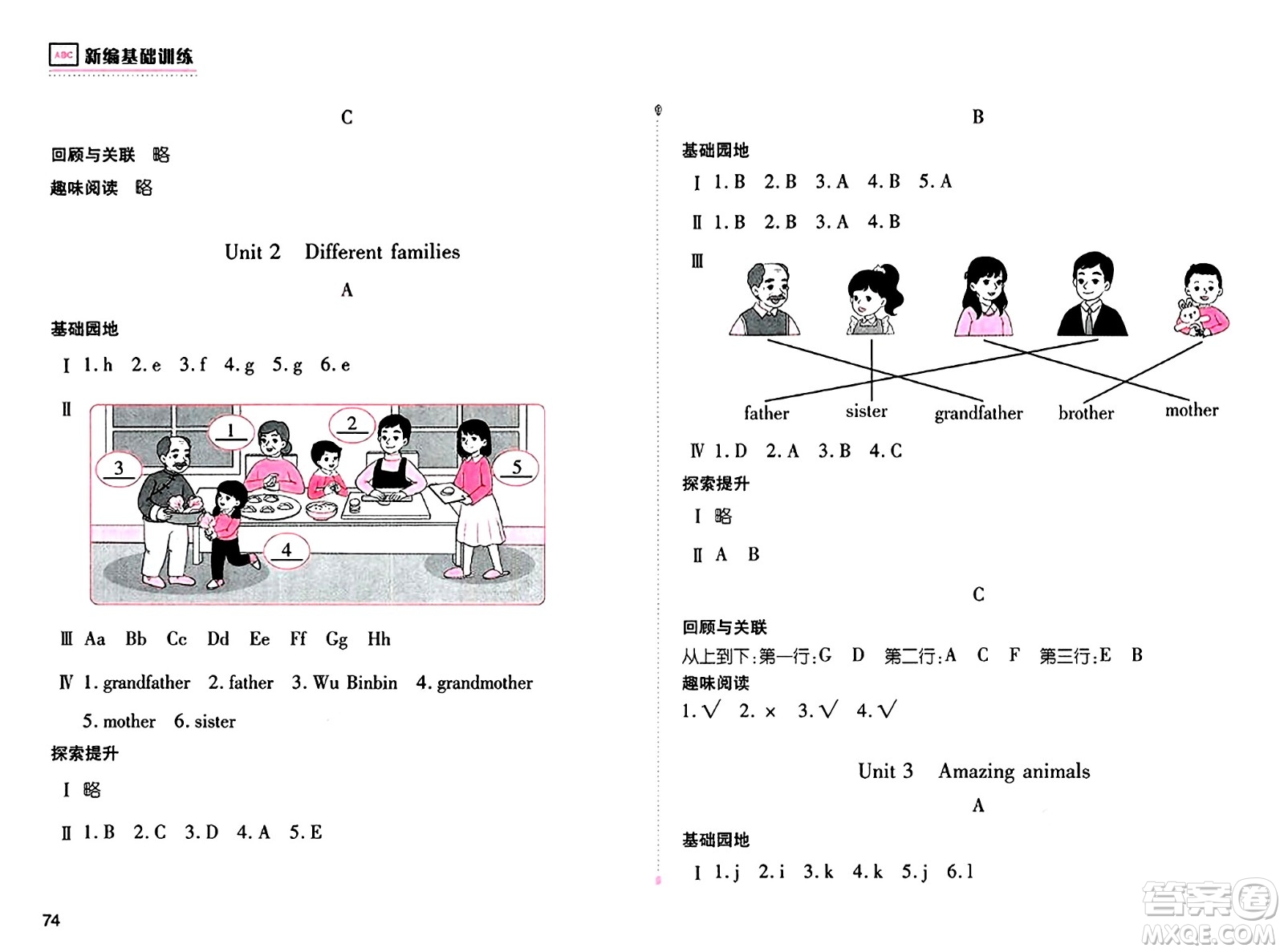 安徽少年兒童出版社2024年秋新編基礎(chǔ)訓(xùn)練三年級(jí)英語上冊(cè)人教版答案