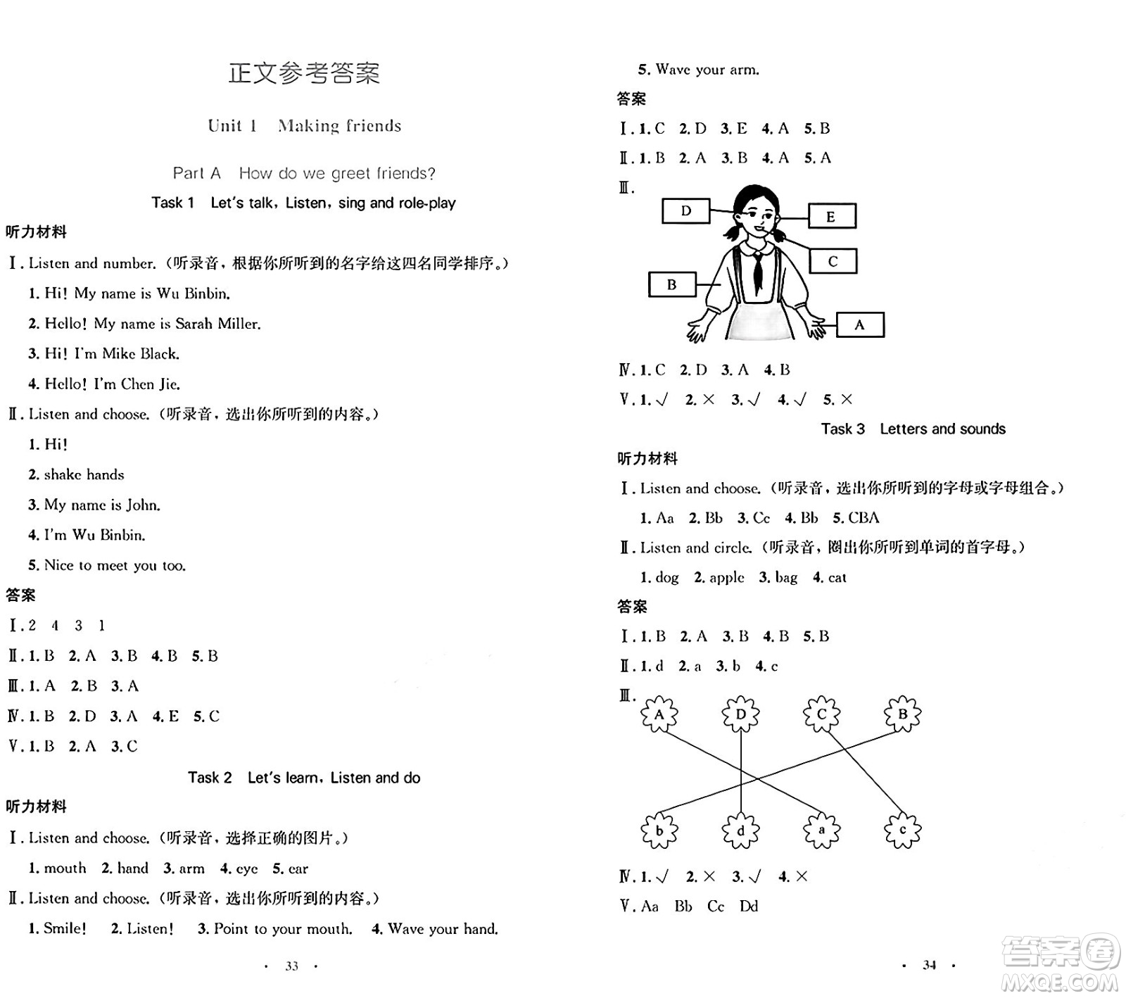 人民教育出版社2024年秋小學(xué)同步測(cè)控優(yōu)化設(shè)計(jì)三年級(jí)英語(yǔ)上冊(cè)人教PEP版增強(qiáng)版三起點(diǎn)答案