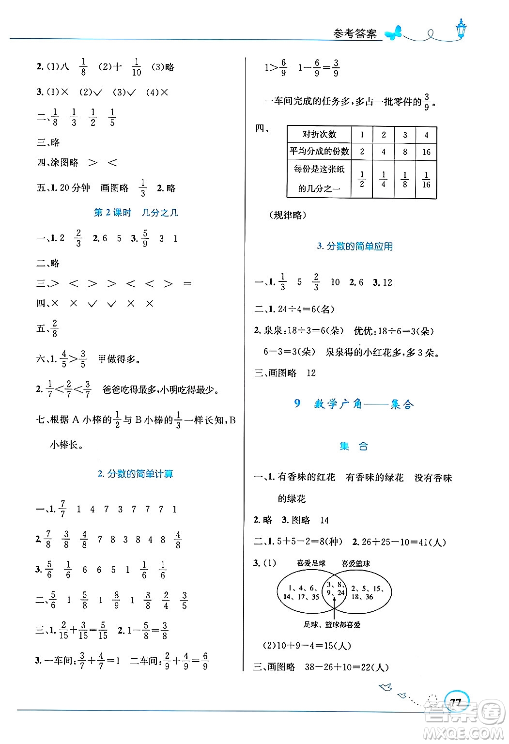 人民教育出版社2024年秋小學(xué)同步測(cè)控優(yōu)化設(shè)計(jì)三年級(jí)數(shù)學(xué)上冊(cè)人教版福建專版答案