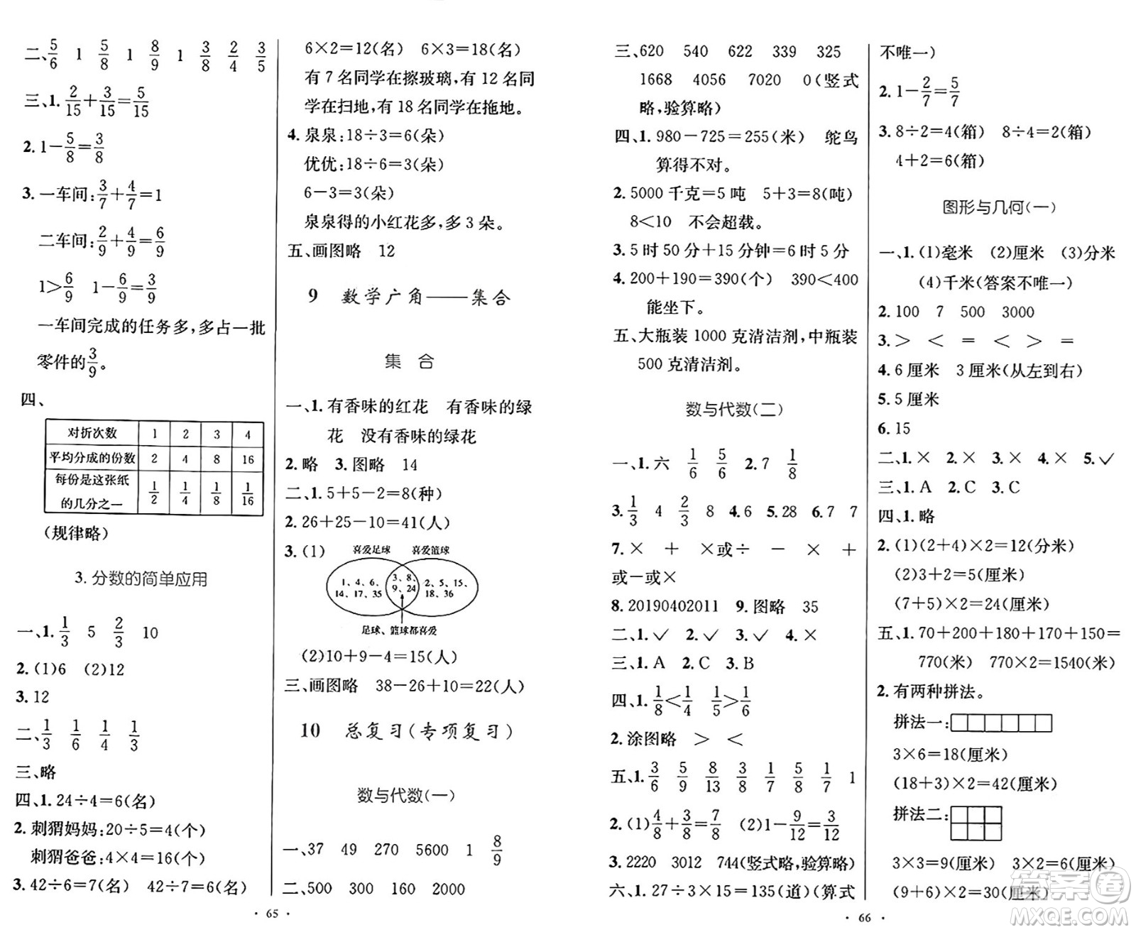 人民教育出版社2024年秋小學(xué)同步測(cè)控優(yōu)化設(shè)計(jì)三年級(jí)數(shù)學(xué)上冊(cè)人教版增強(qiáng)版答案