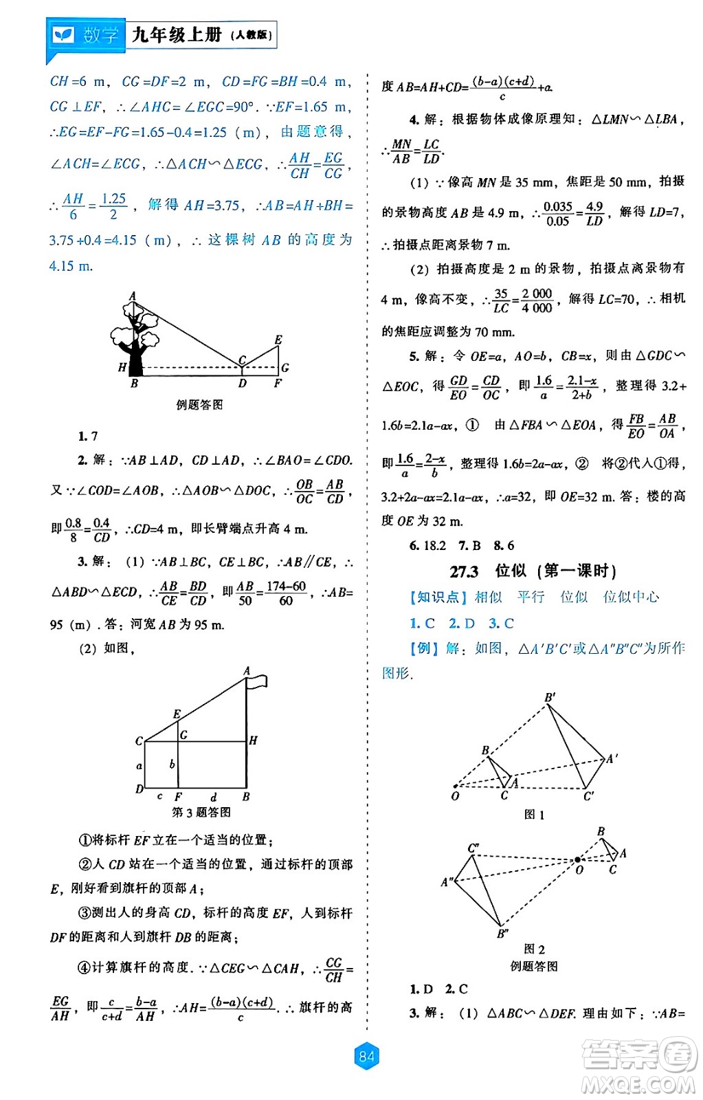 遼海出版社2024年秋新課程能力培養(yǎng)九年級數(shù)學(xué)上冊人教版答案