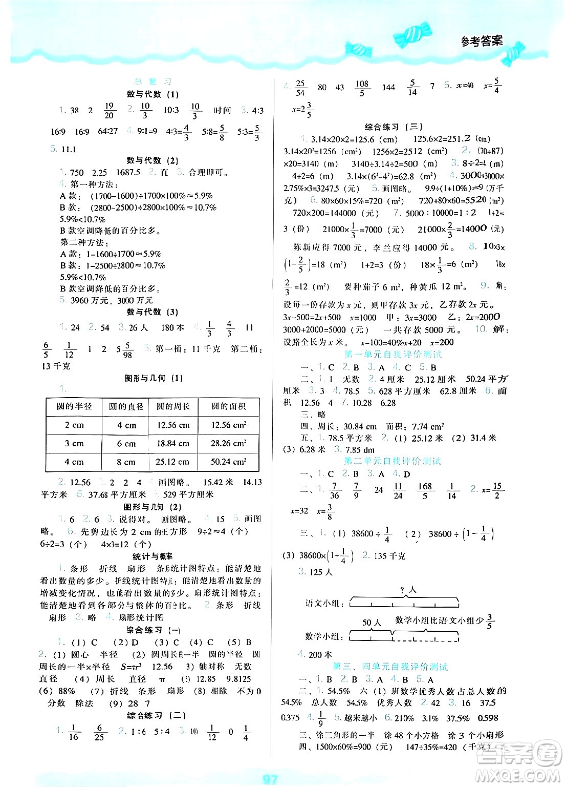 遼海出版社2024年秋新課程能力培養(yǎng)六年級數(shù)學(xué)上冊北師大版答案