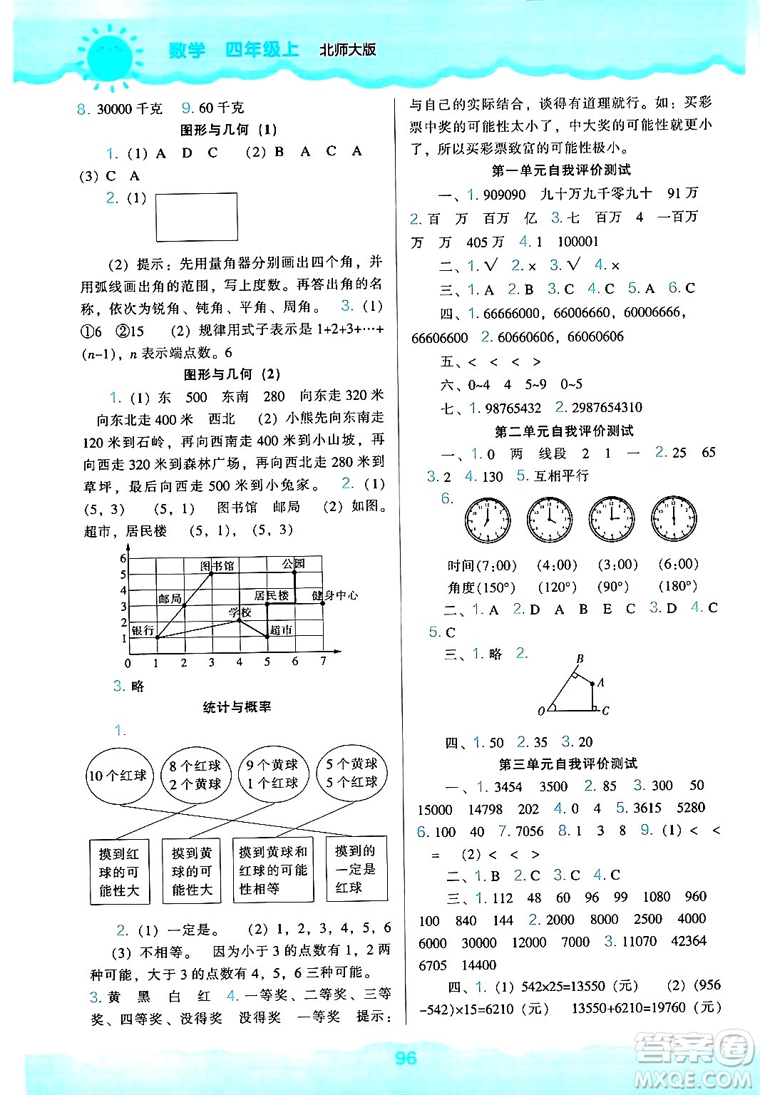 遼海出版社2024年秋新課程能力培養(yǎng)四年級數(shù)學(xué)上冊北師大版答案