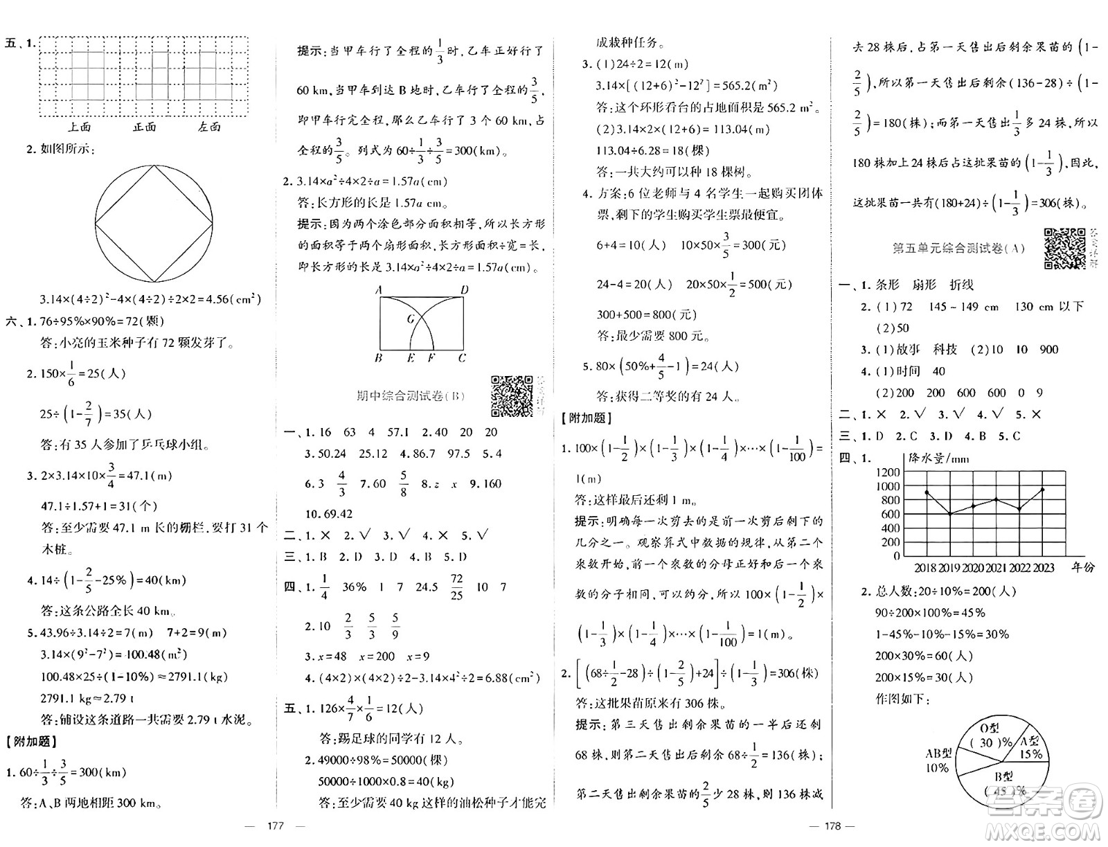 寧夏人民教育出版社2024年秋學(xué)霸提優(yōu)大試卷六年級數(shù)學(xué)上冊北師大版答案