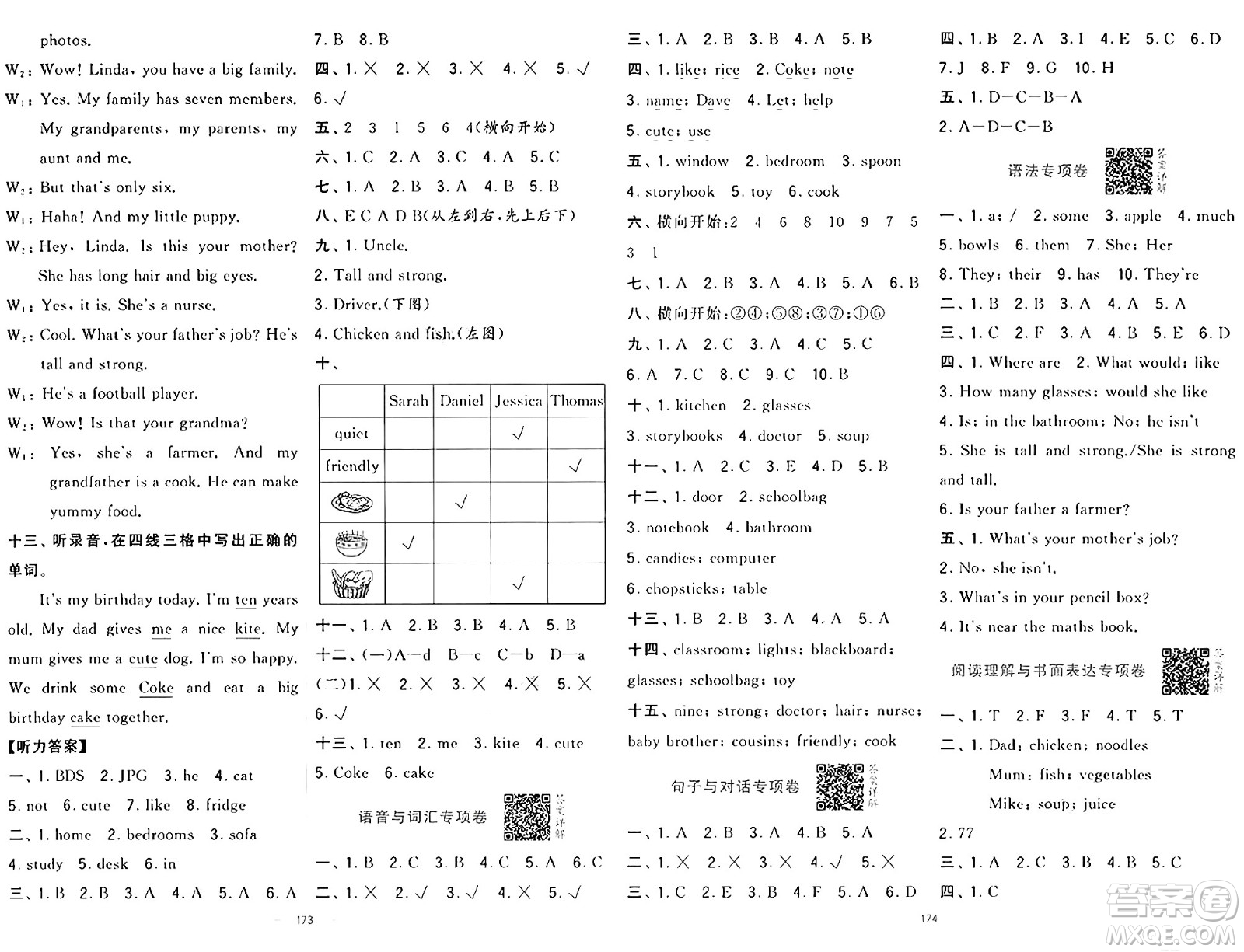 寧夏人民教育出版社2024年秋學霸提優(yōu)大試卷四年級英語上冊人教版答案