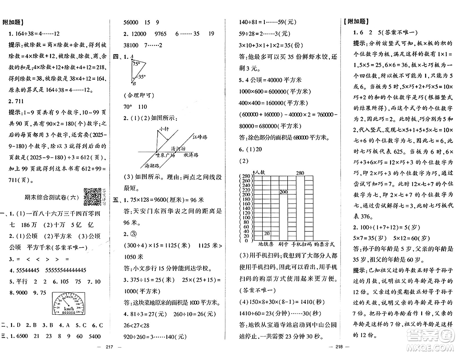 寧夏人民教育出版社2024年秋學(xué)霸提優(yōu)大試卷四年級(jí)數(shù)學(xué)上冊(cè)人教版答案