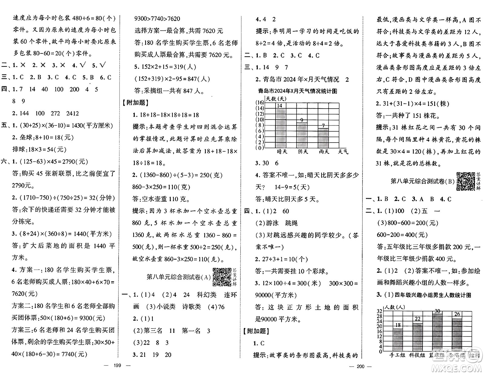 寧夏人民教育出版社2024年秋學霸提優(yōu)大試卷四年級數(shù)學上冊青島版答案