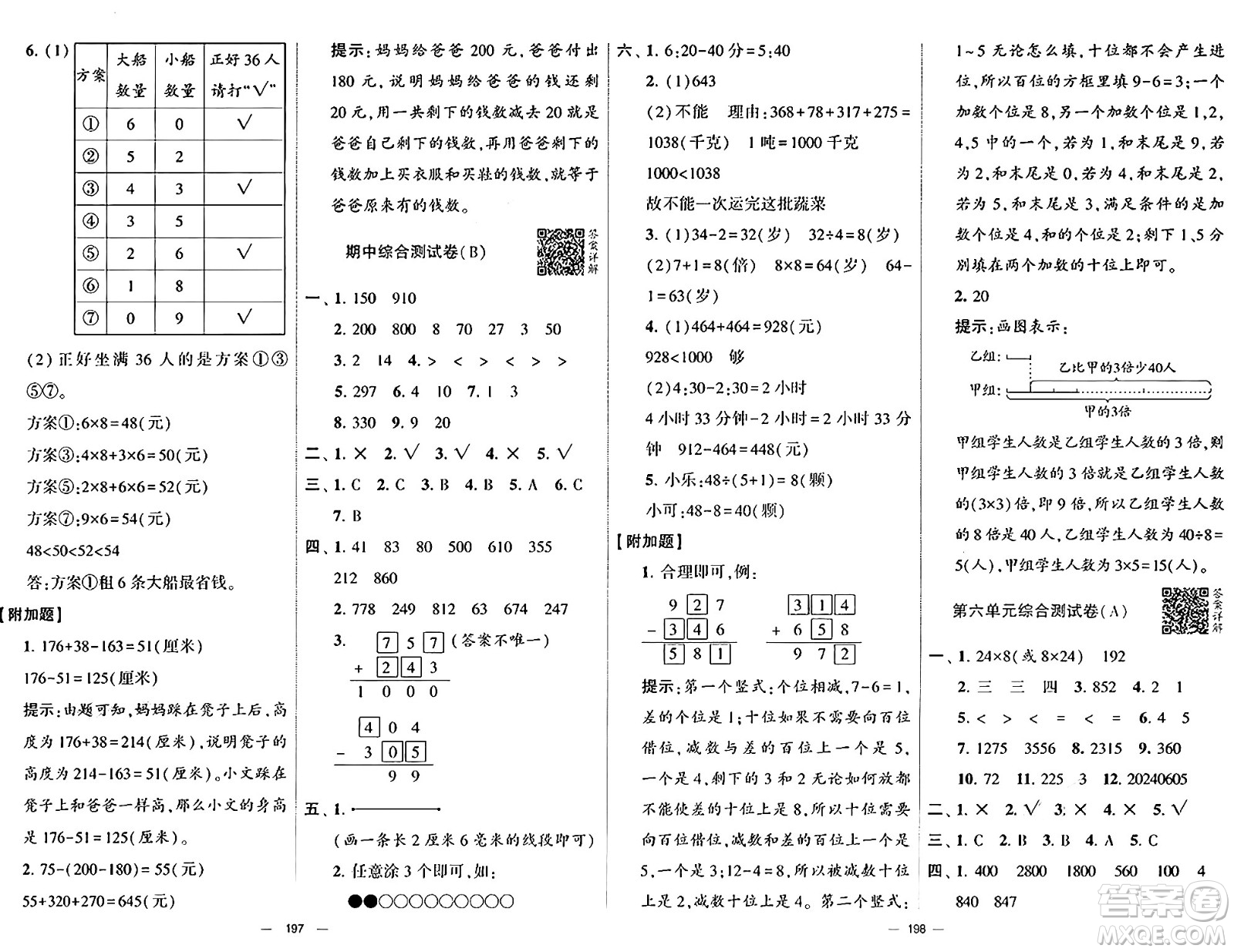 寧夏人民教育出版社2024年秋學(xué)霸提優(yōu)大試卷三年級(jí)數(shù)學(xué)上冊(cè)人教版答案