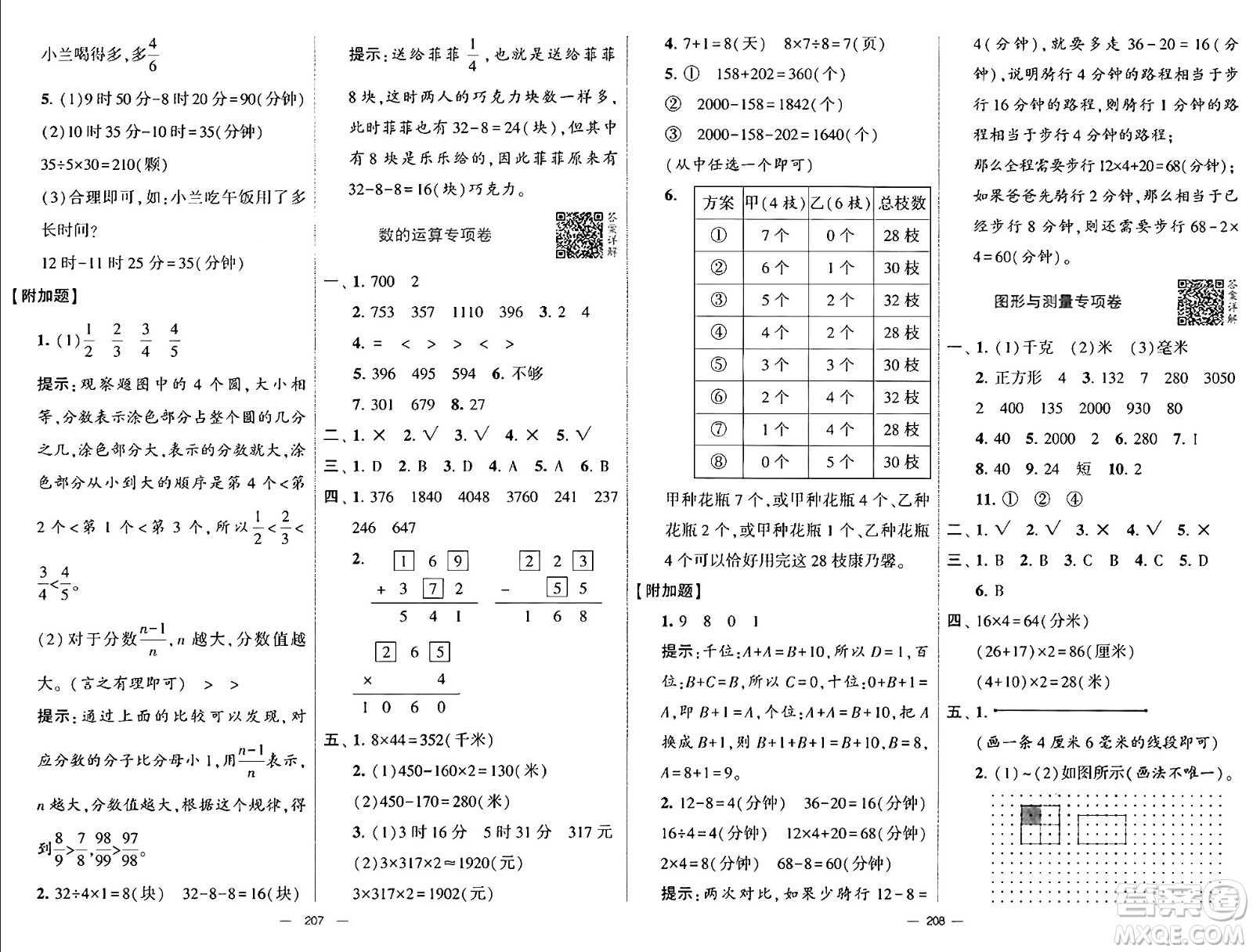 寧夏人民教育出版社2024年秋學(xué)霸提優(yōu)大試卷三年級(jí)數(shù)學(xué)上冊(cè)人教版答案