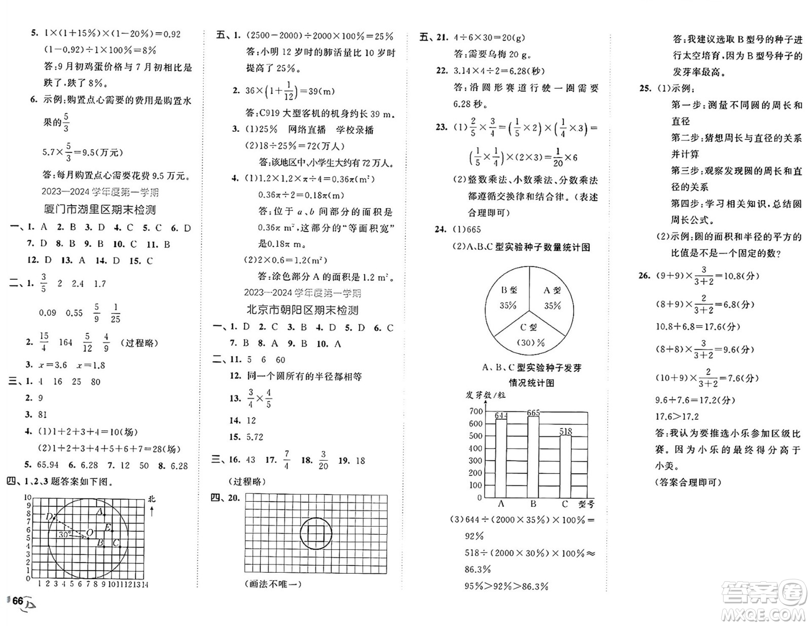 首都師范大學(xué)出版社2024年秋53全優(yōu)卷六年級(jí)數(shù)學(xué)上冊(cè)人教版答案