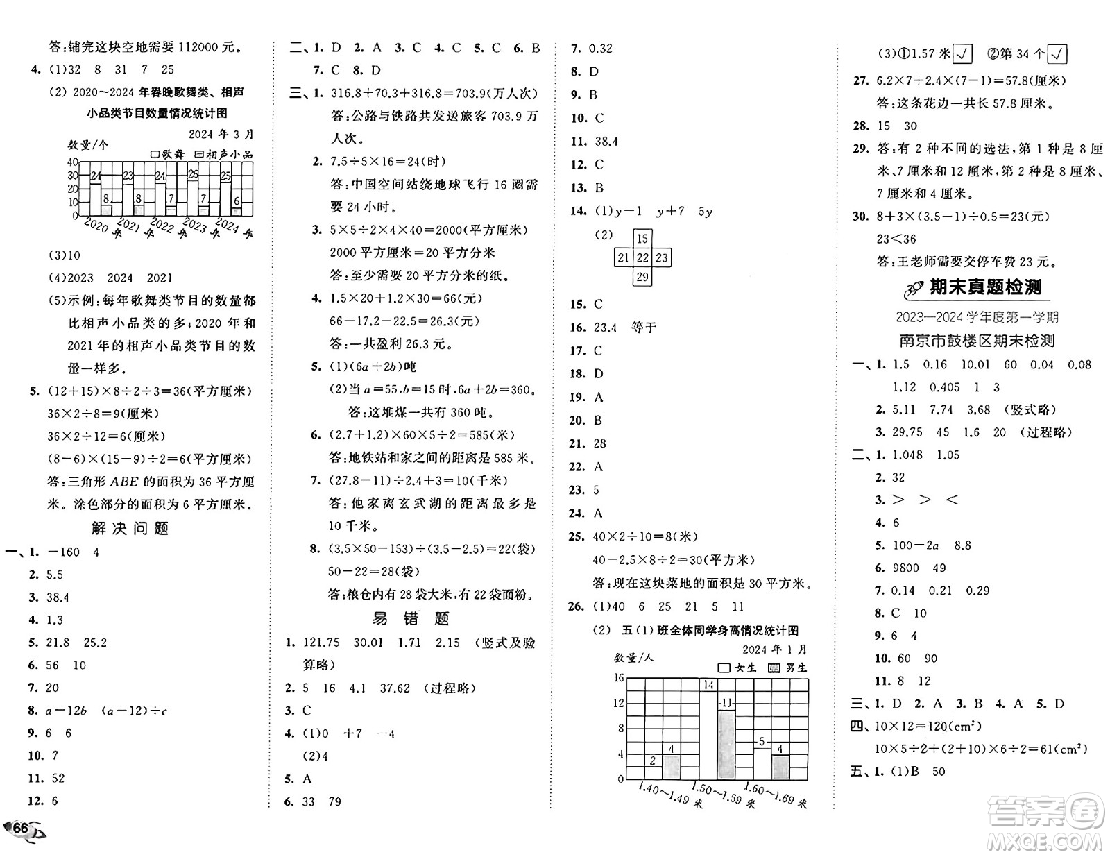 西安出版社2024年秋53全優(yōu)卷五年級數(shù)學(xué)上冊蘇教版答案