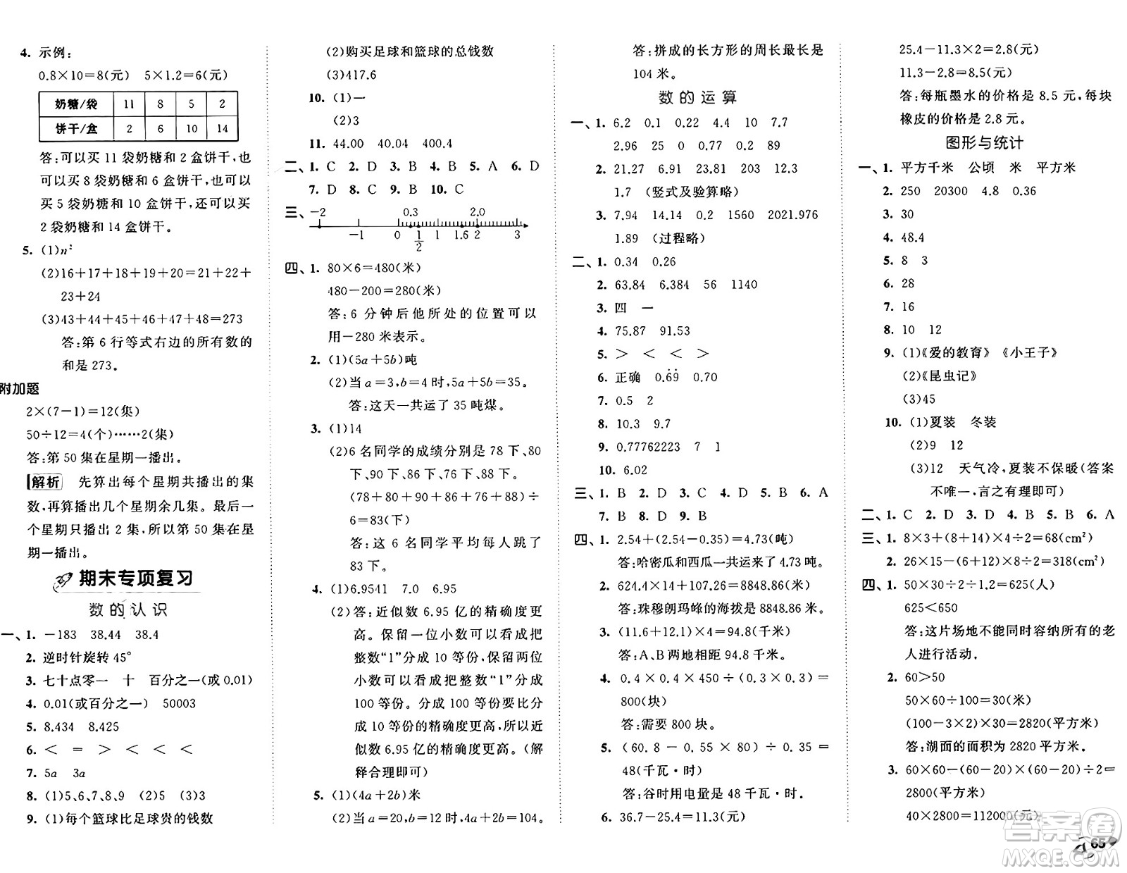 西安出版社2024年秋53全優(yōu)卷五年級數(shù)學(xué)上冊蘇教版答案