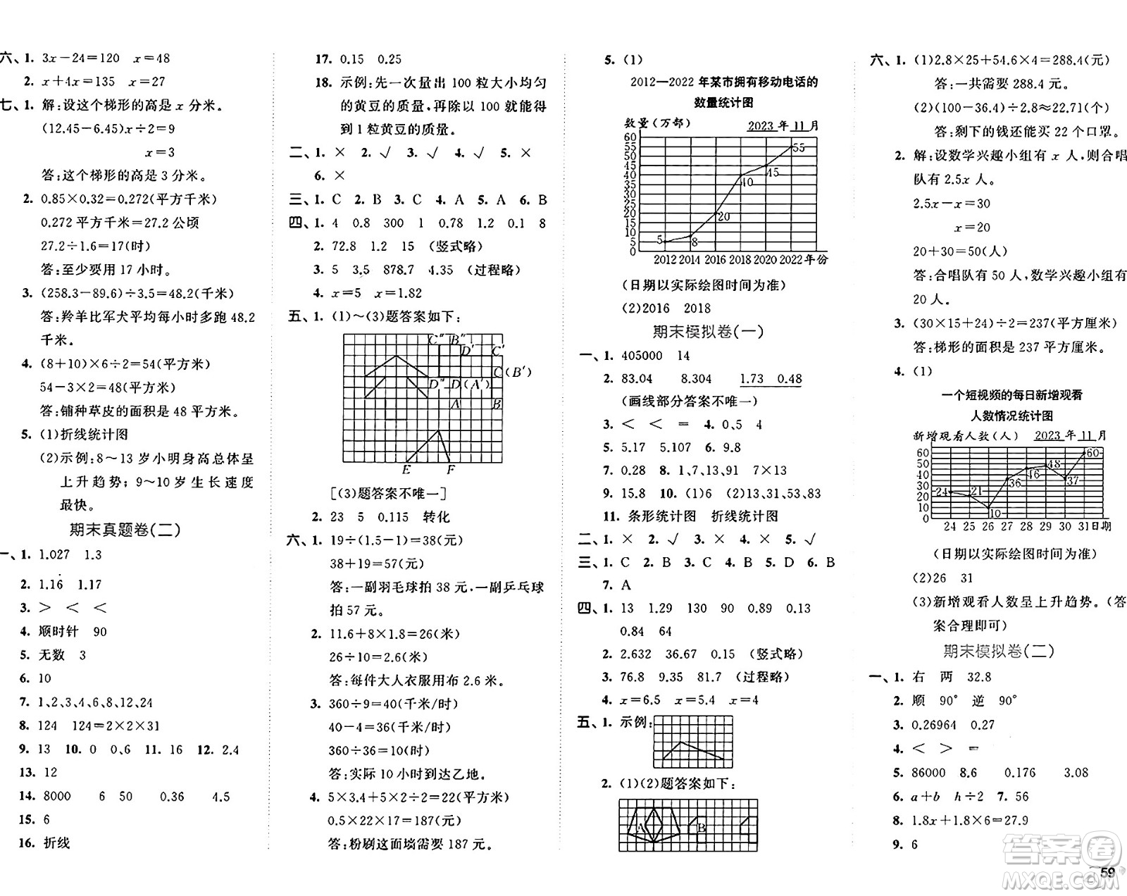 首都師范大學(xué)出版社2024年秋53全優(yōu)卷五年級(jí)數(shù)學(xué)上冊(cè)青島版答案