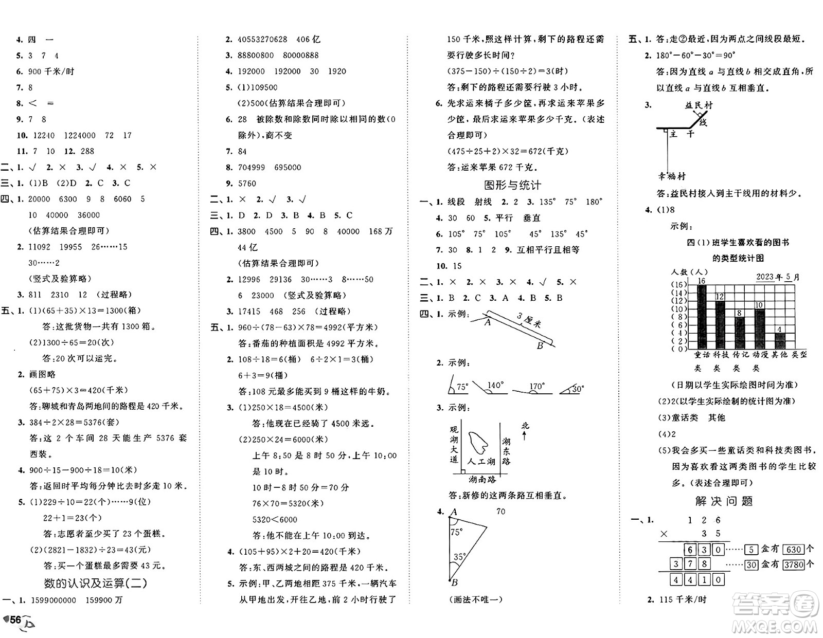 首都師范大學(xué)出版社2024年秋53全優(yōu)卷四年級數(shù)學(xué)上冊青島版答案