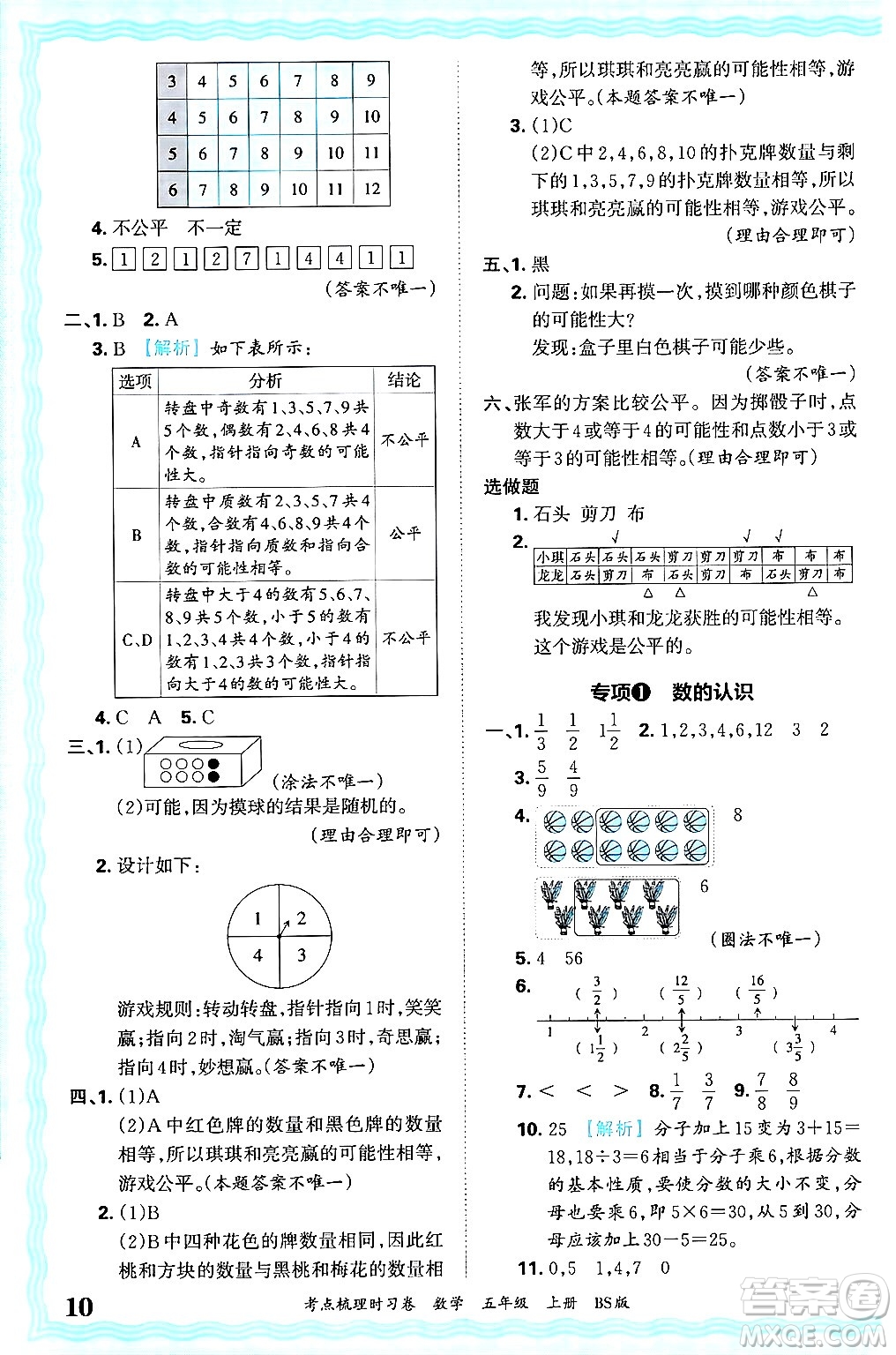 江西人民出版社2024年秋王朝霞考點(diǎn)梳理時(shí)習(xí)卷五年級(jí)數(shù)學(xué)上冊(cè)北師大版答案